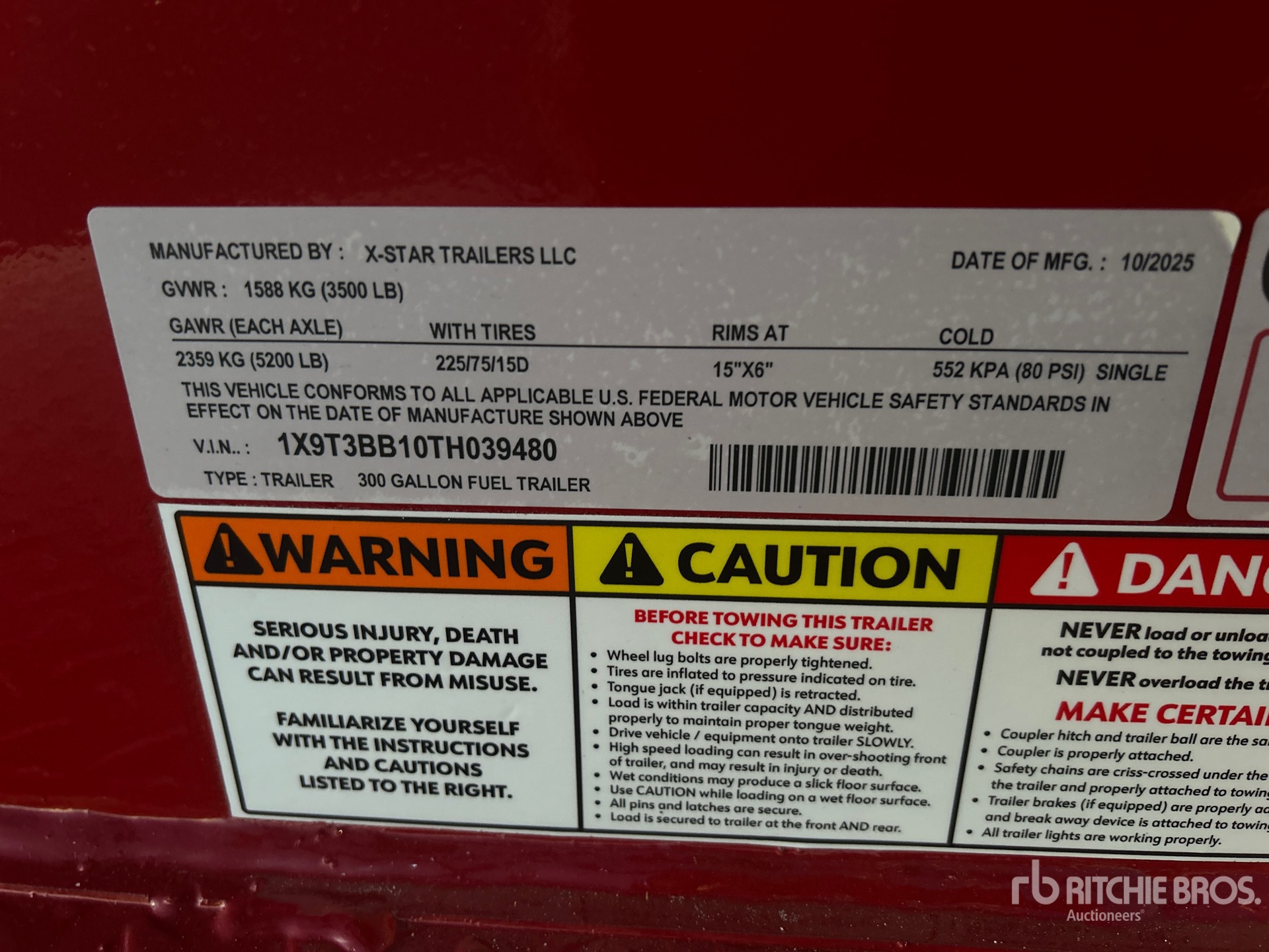 General Appearance with Serial Number / VIN