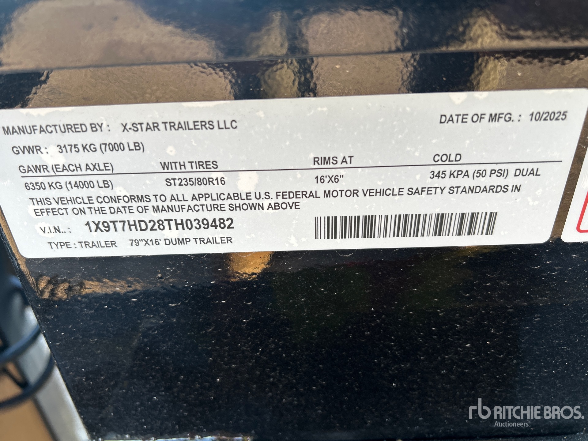 General Appearance with Serial Number / VIN