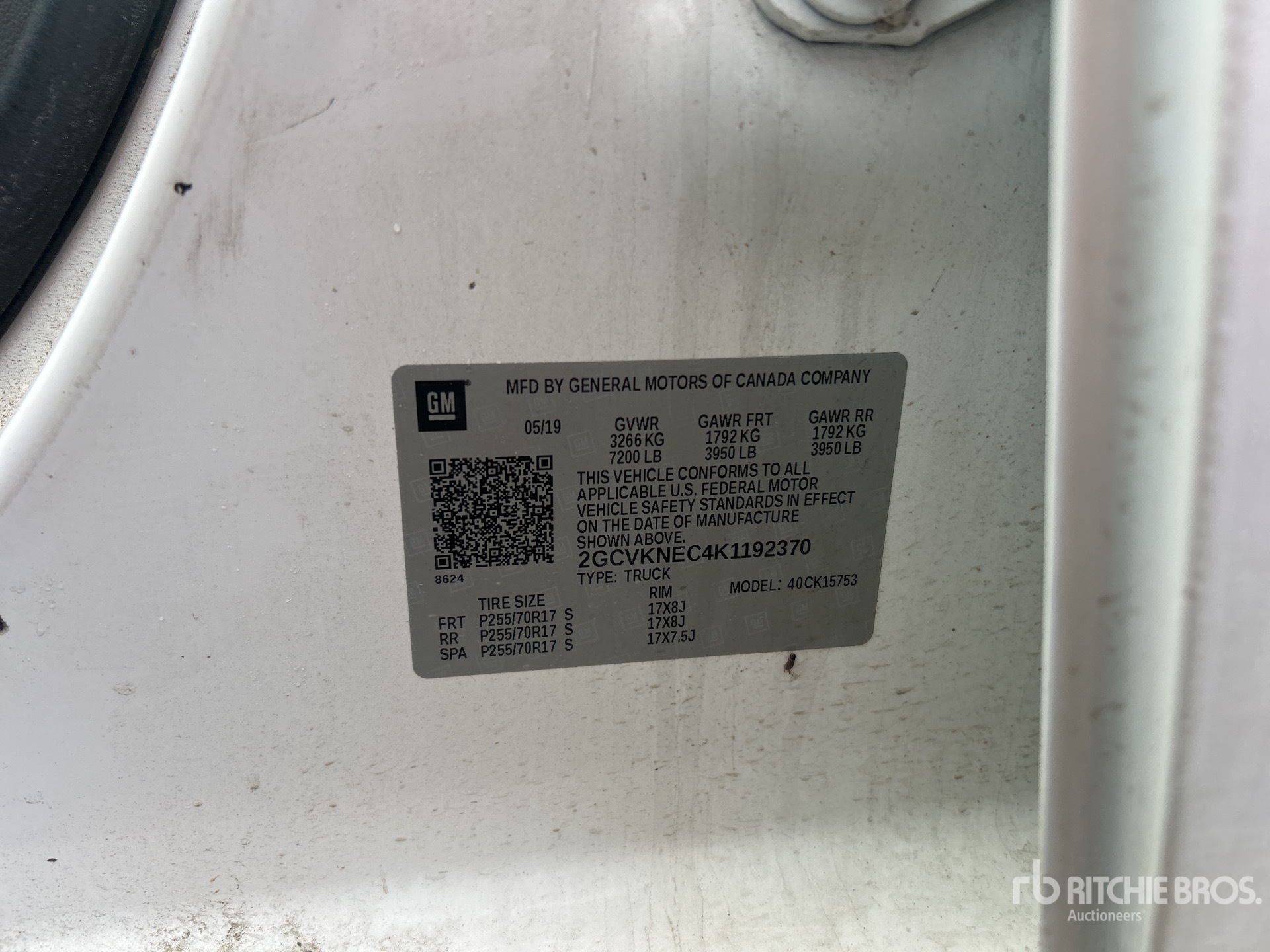 General Appearance with N.º de serie/VIN