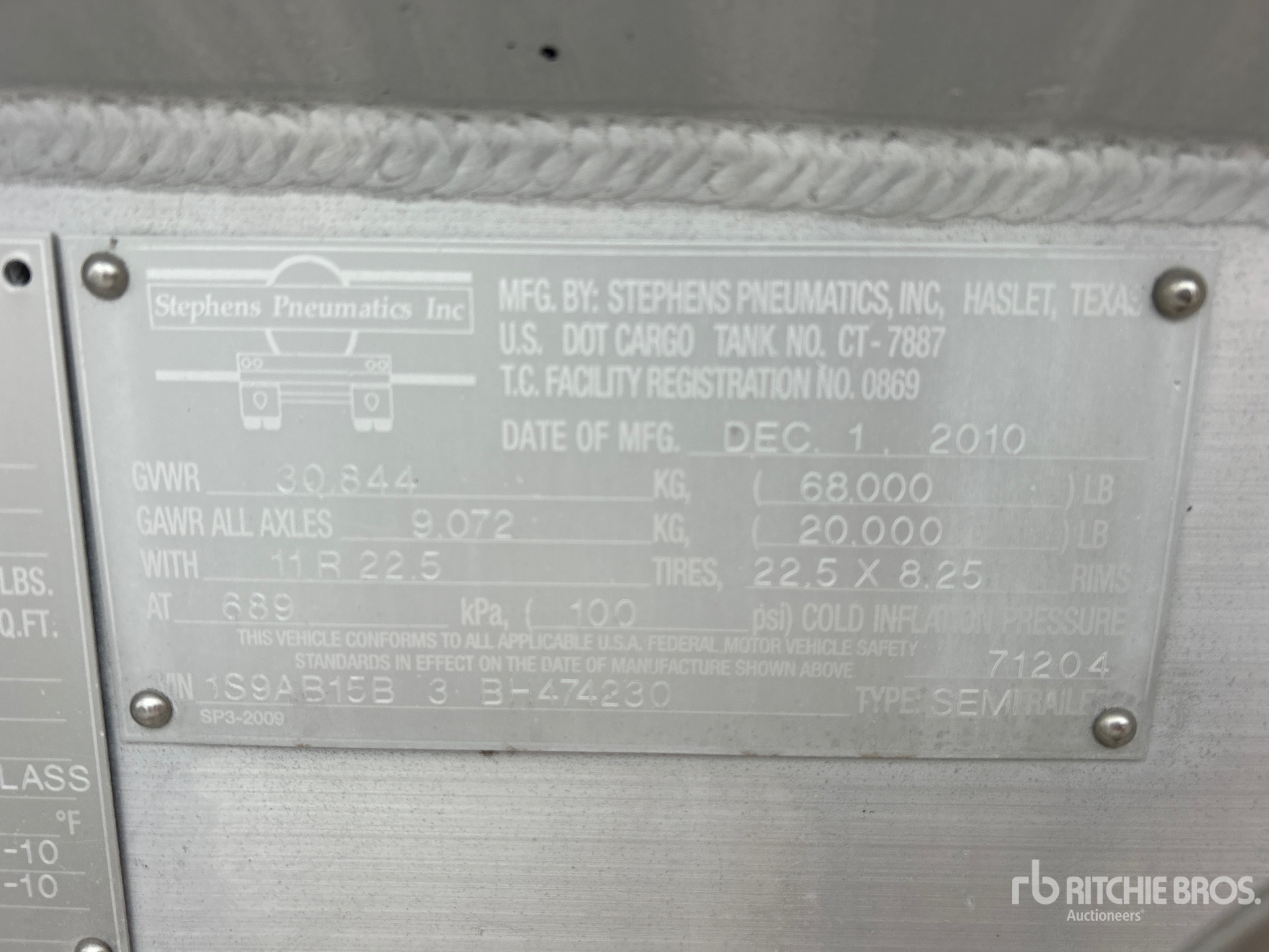 General Appearance with Serial Number / VIN