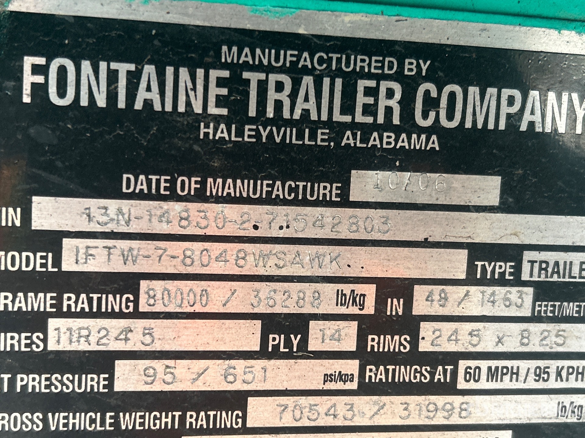 General Appearance with Serial Number / VIN