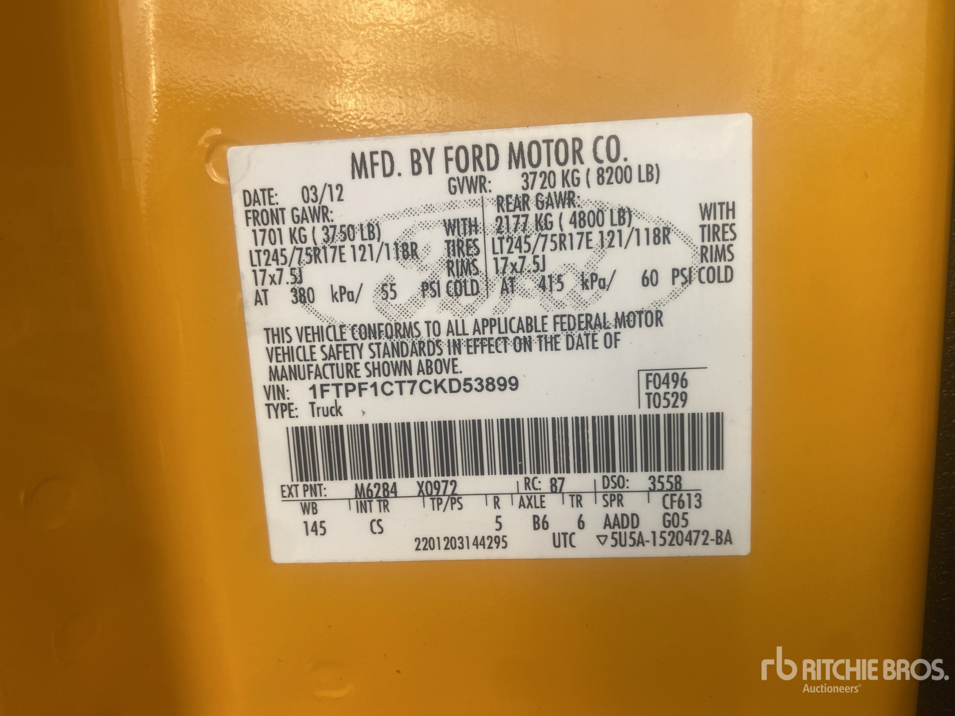 General Appearance with Numéro de série/Numéro d'identification du véhicule automobile