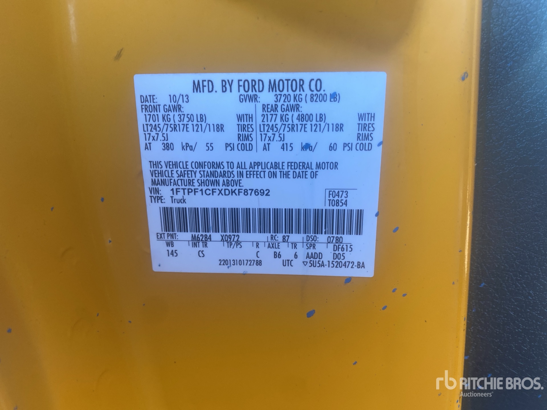 General Appearance with Numéro de série/Numéro d'identification du véhicule automobile