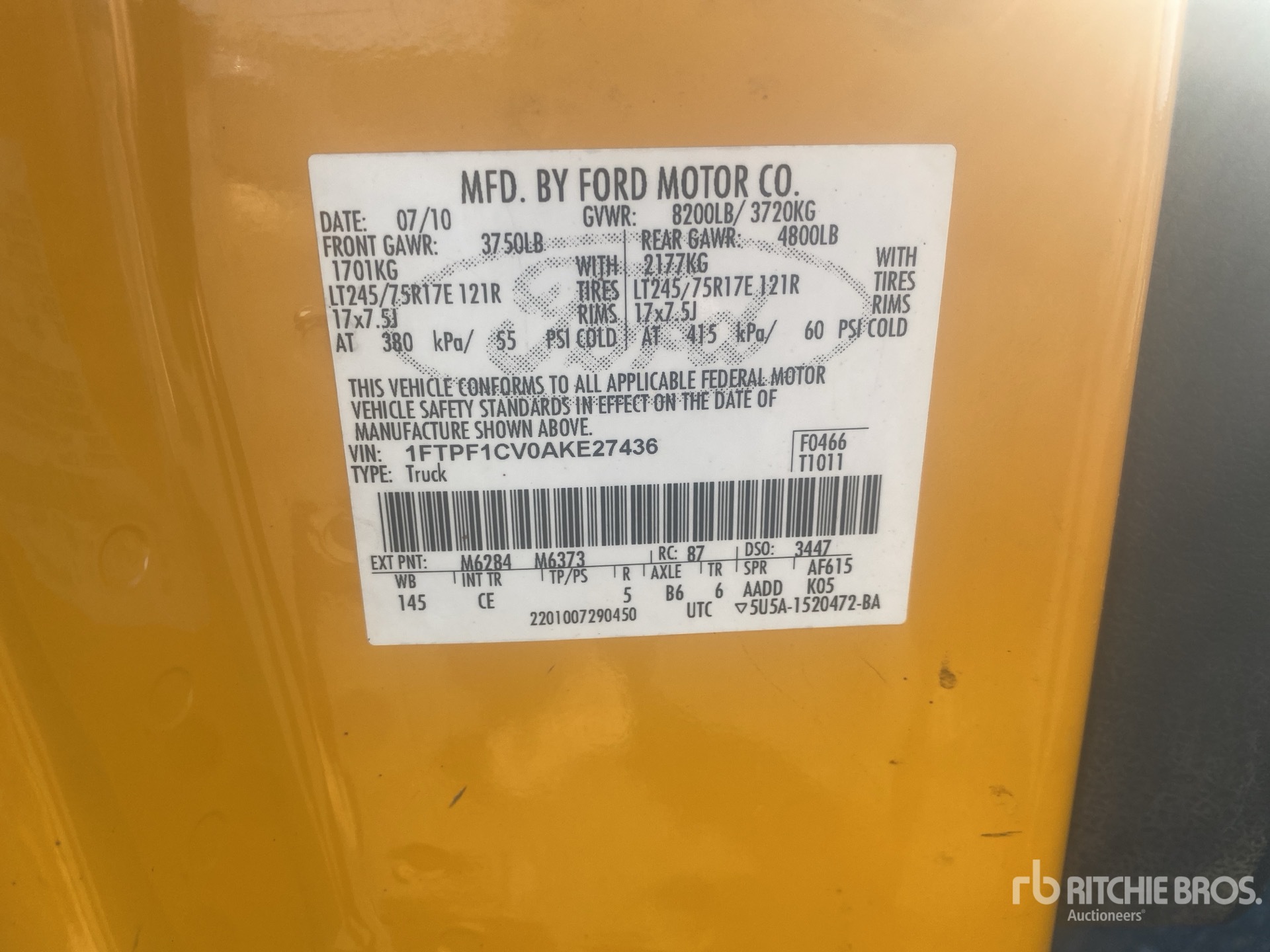 General Appearance with Numéro de série/Numéro d'identification du véhicule automobile