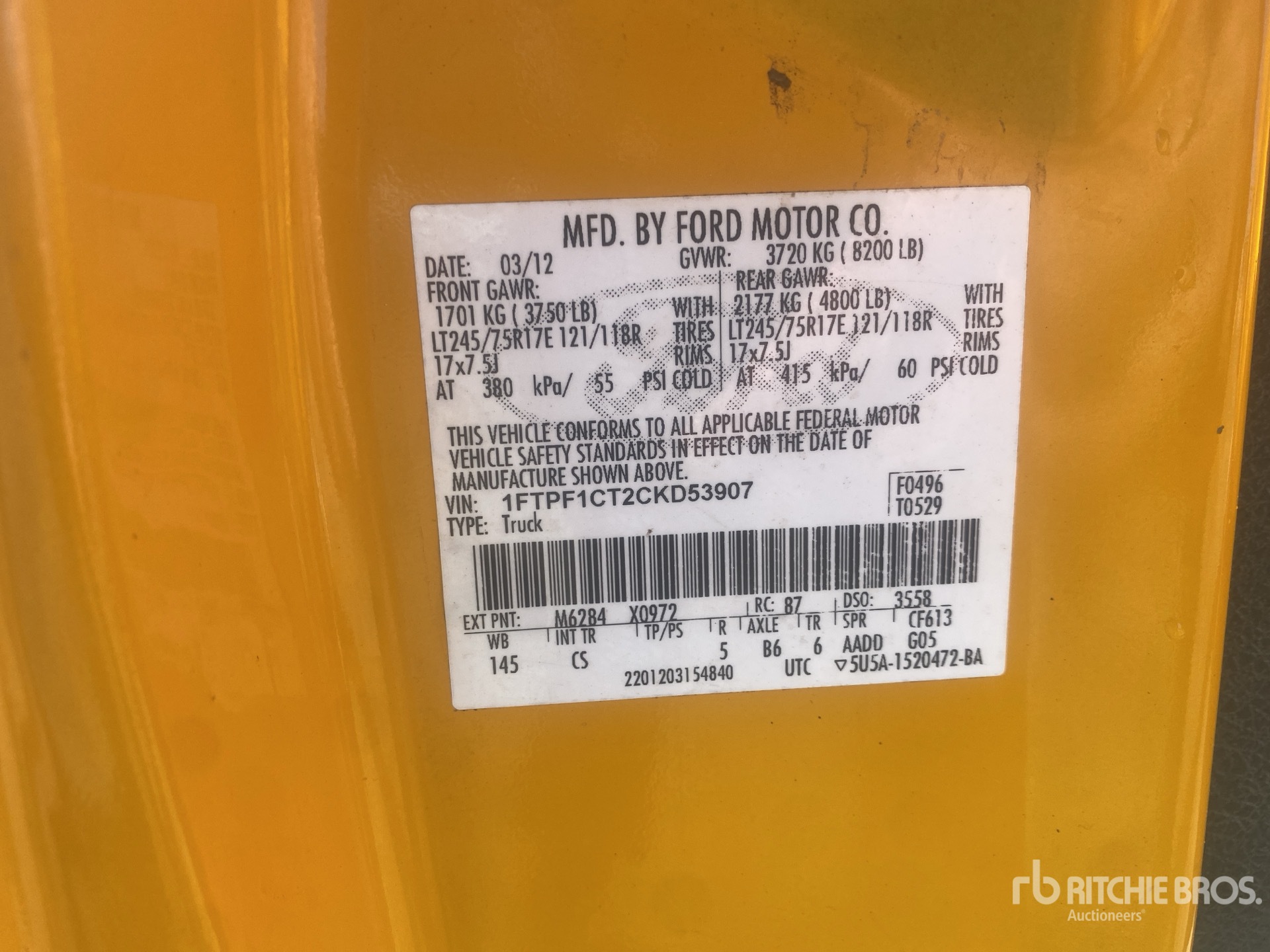 General Appearance with Numéro de série/Numéro d'identification du véhicule automobile