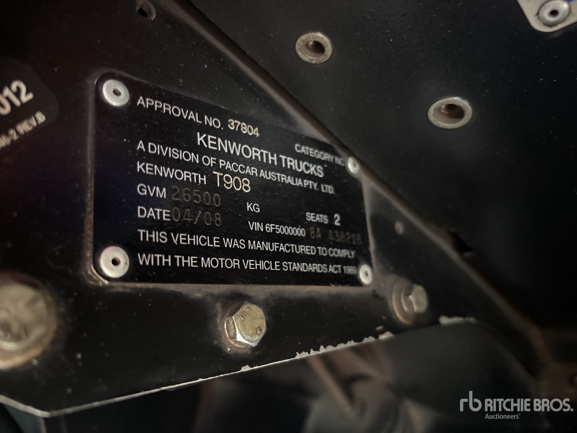 General Appearance with Serial Number / VIN