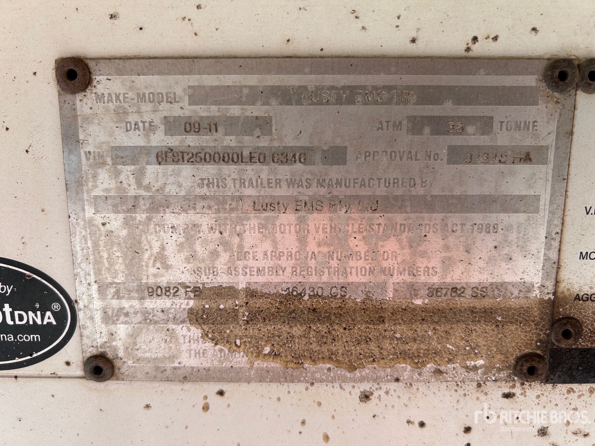 General Appearance with N.º de serie/VIN