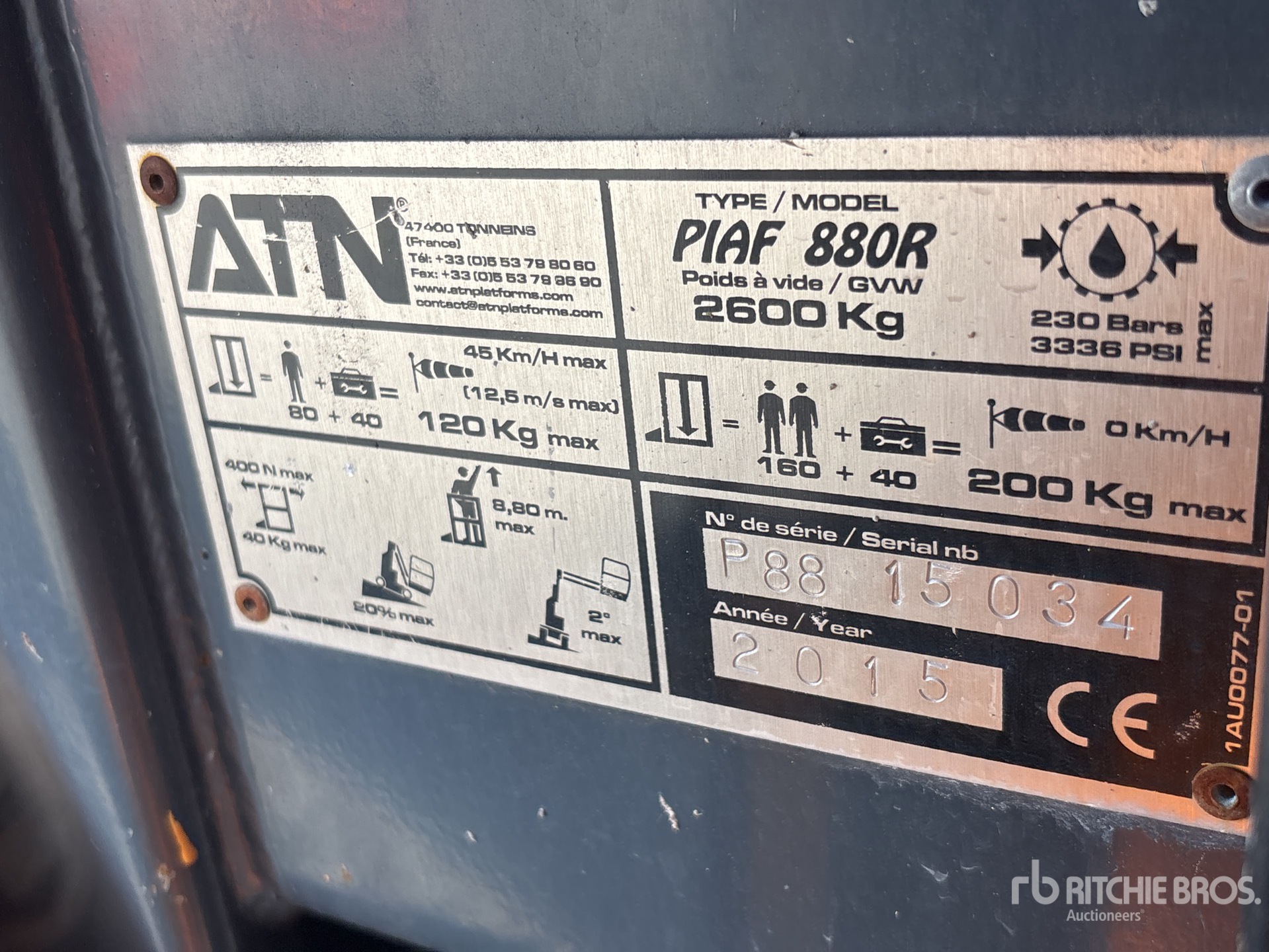 General Appearance with N.º de serie/VIN