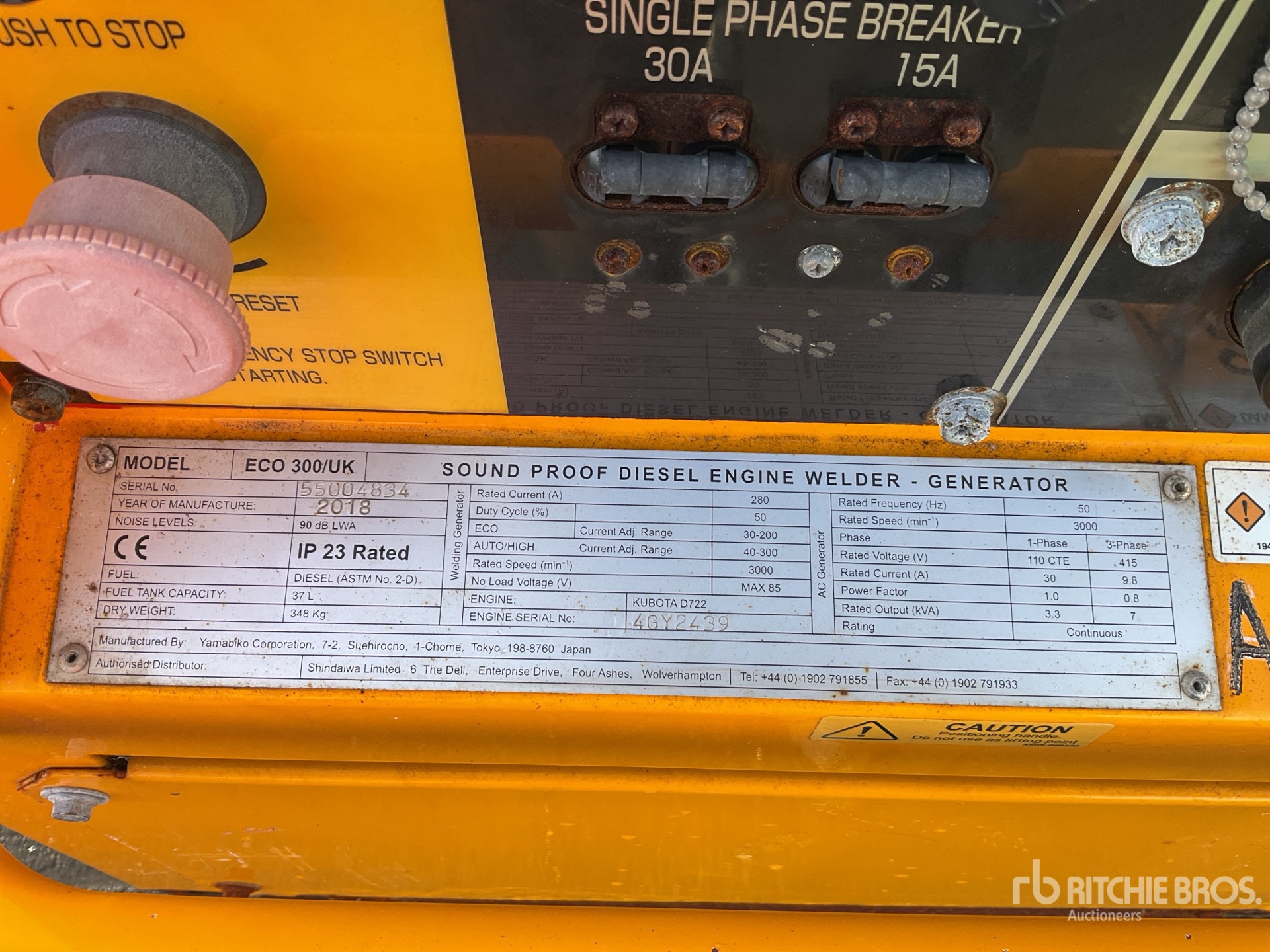 General Appearance with N.º de serie/VIN