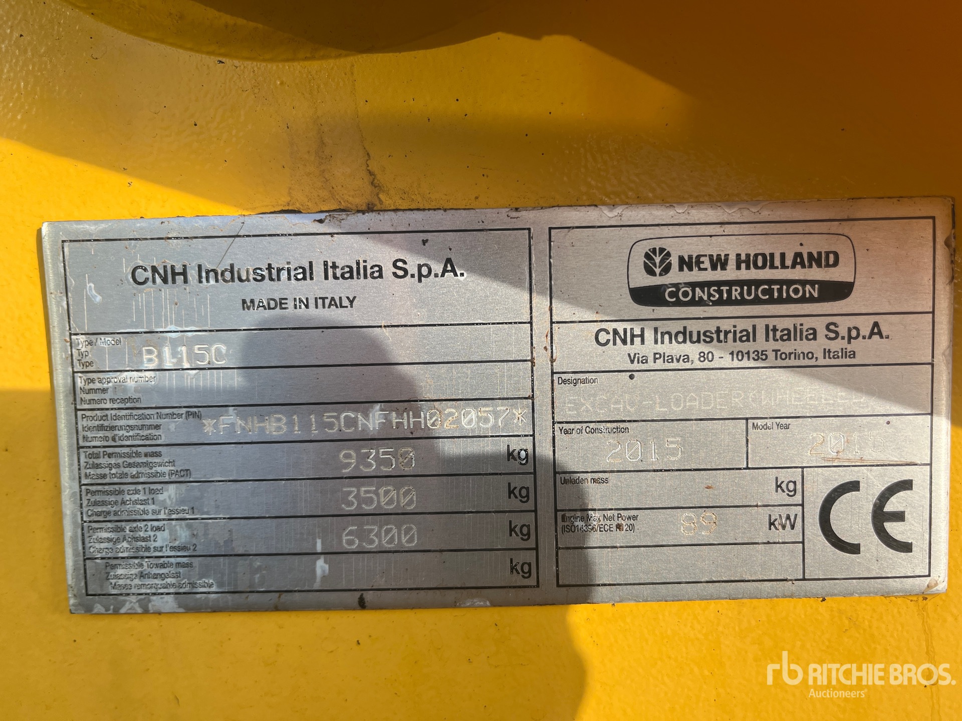 General Appearance with N.º de serie/VIN