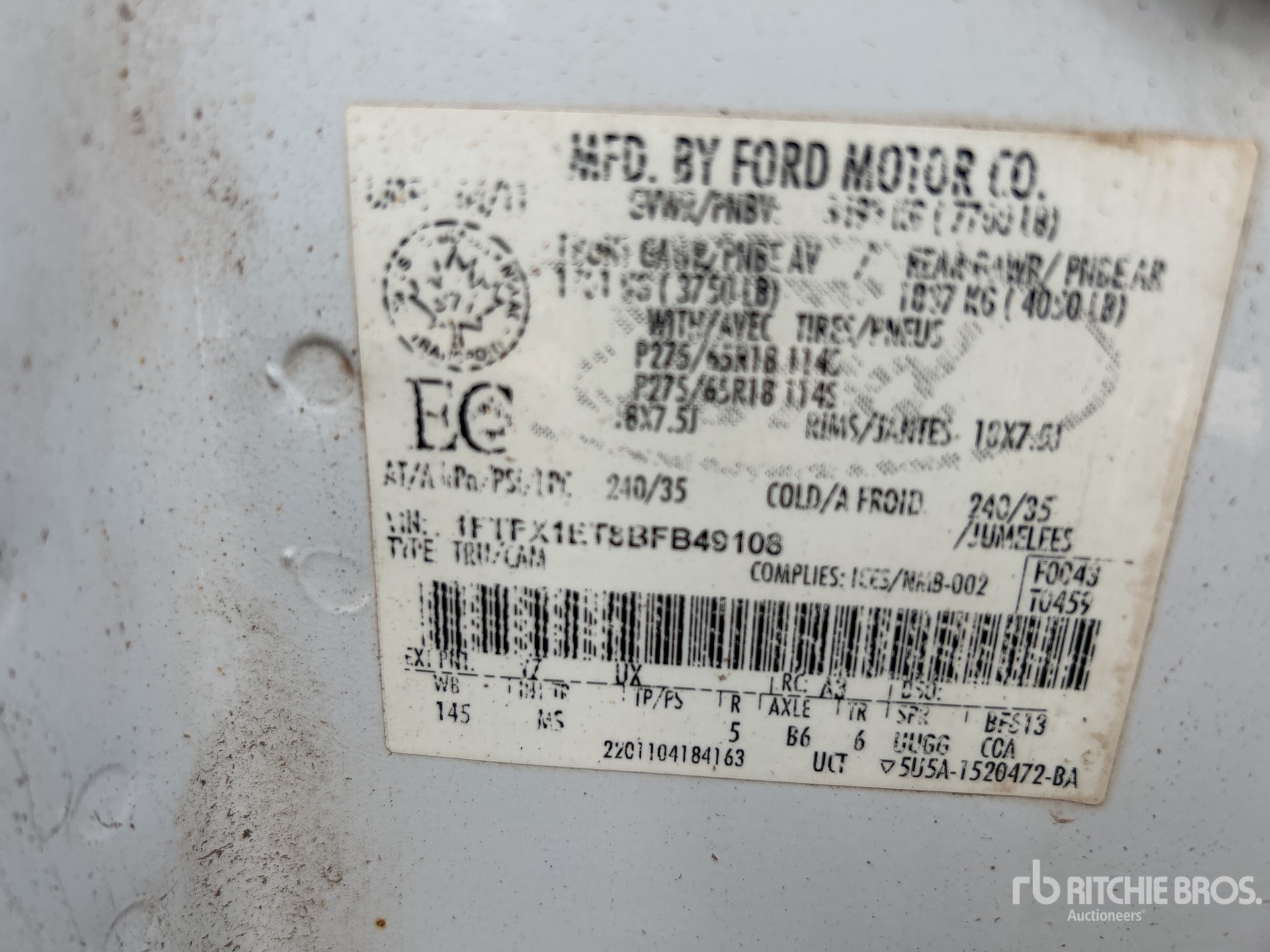 General Appearance with Serial Number / VIN