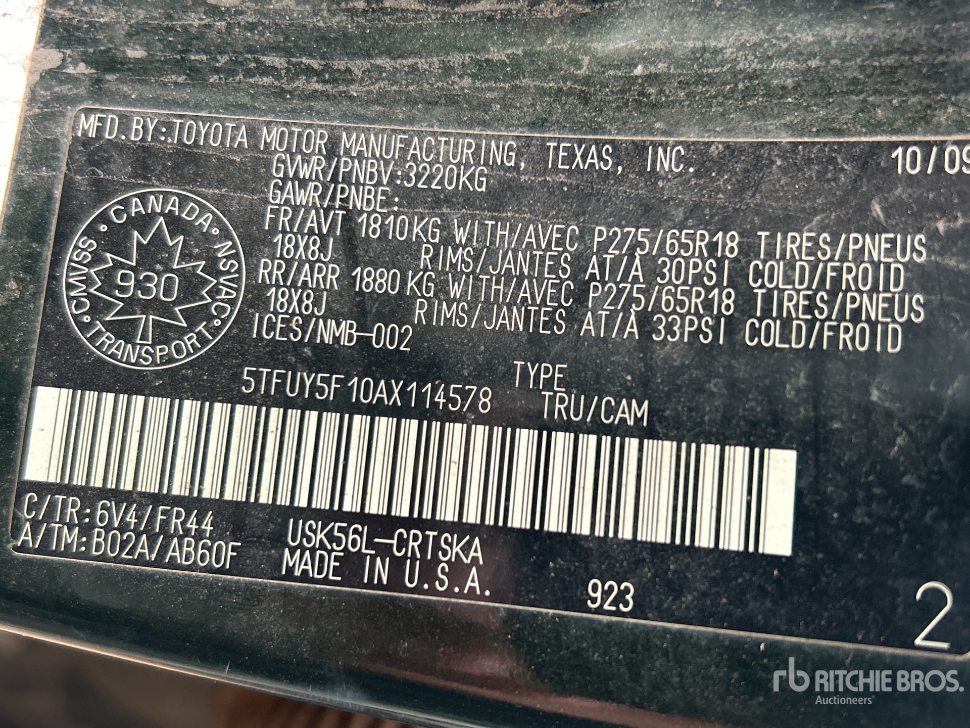 General Appearance with Numéro de série/Numéro d'identification du véhicule automobile