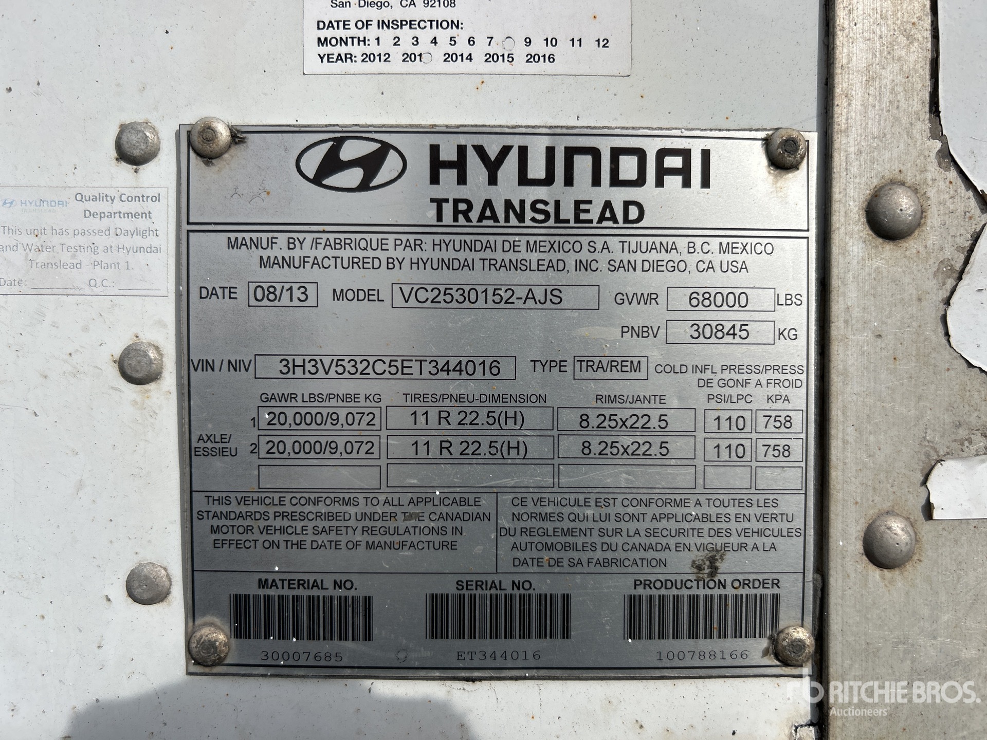 General Appearance with Serial Number / VIN