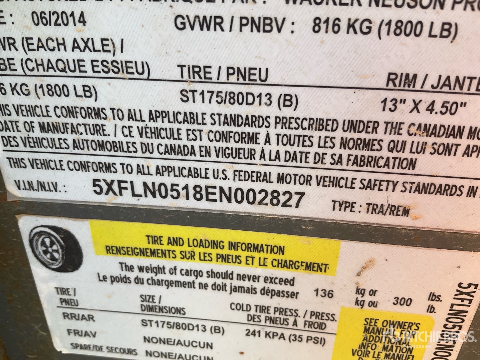 General Appearance with Serial Number / VIN