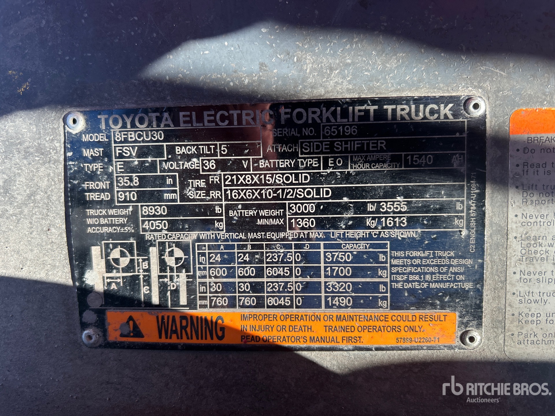 General Appearance with Serial Number / VIN