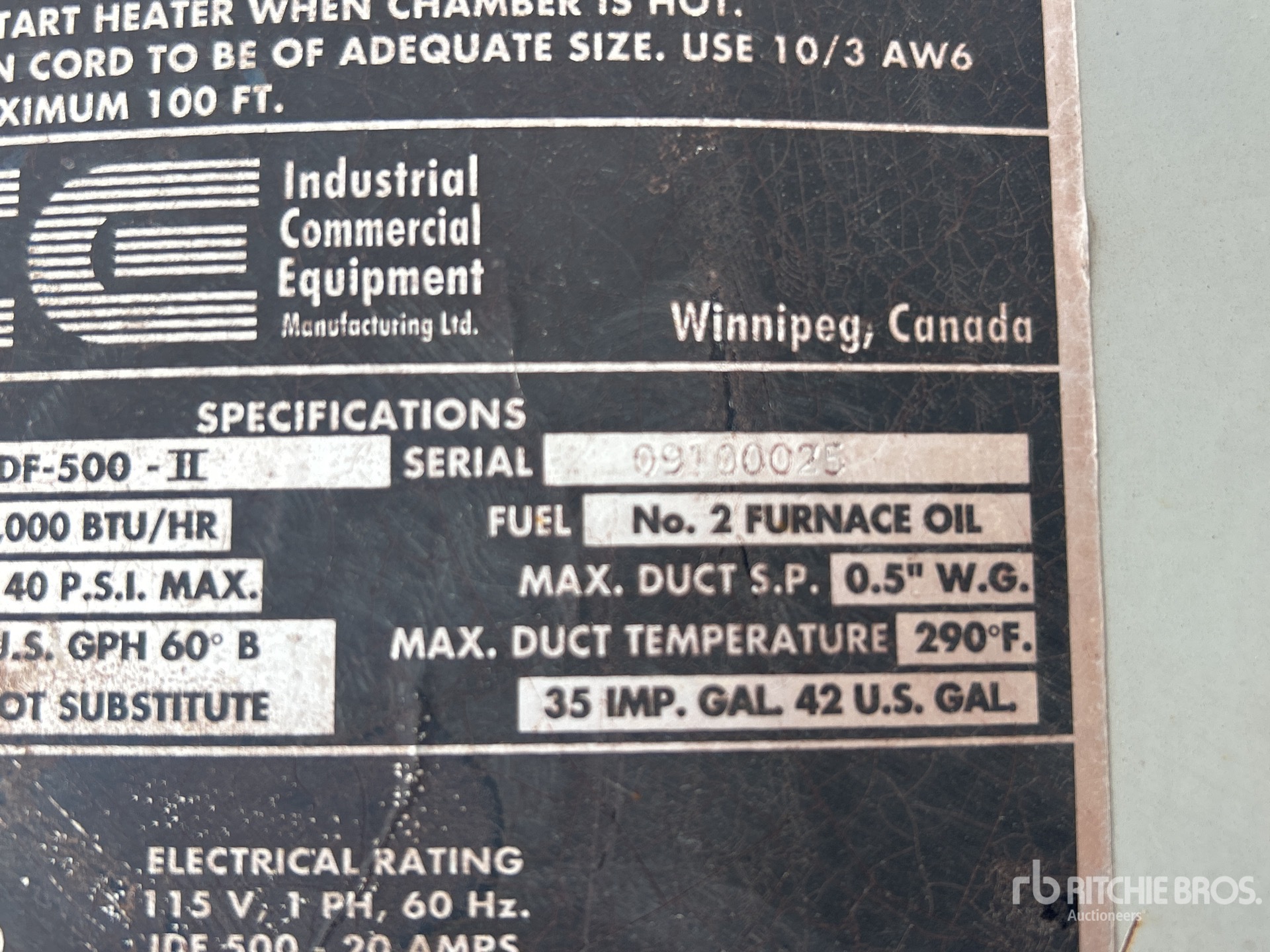 General Appearance with Serial Number / VIN