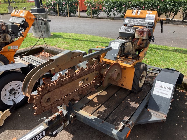 Barreto 912 Walk Behind Trencher w/2020 Barreto Tilt Deck Trailer