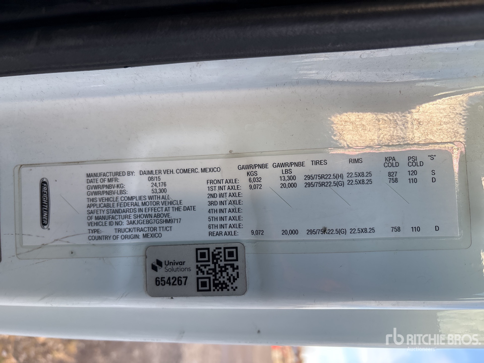 General Appearance with N.º de serie/VIN