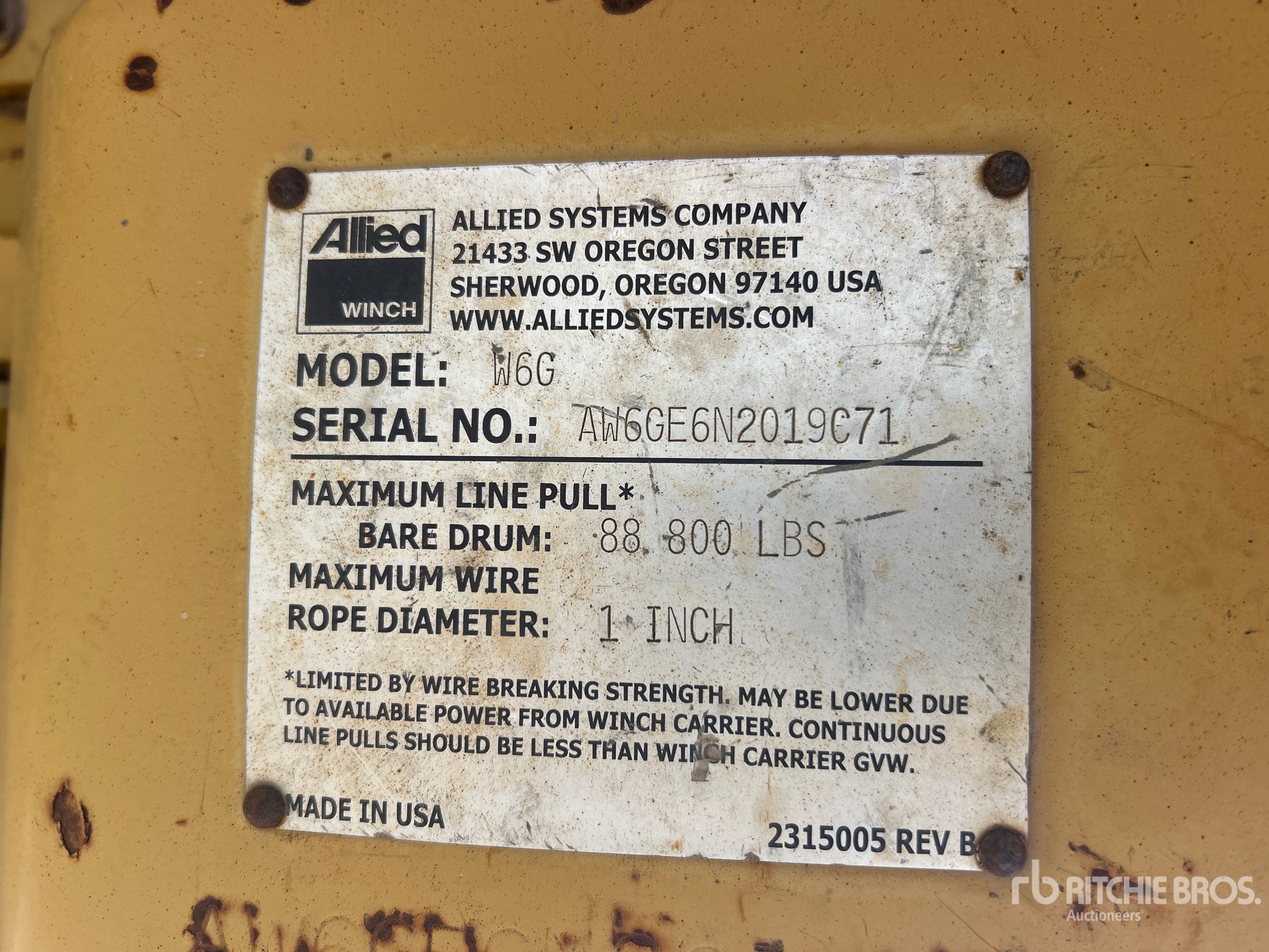 General Appearance with Serial Number / VIN