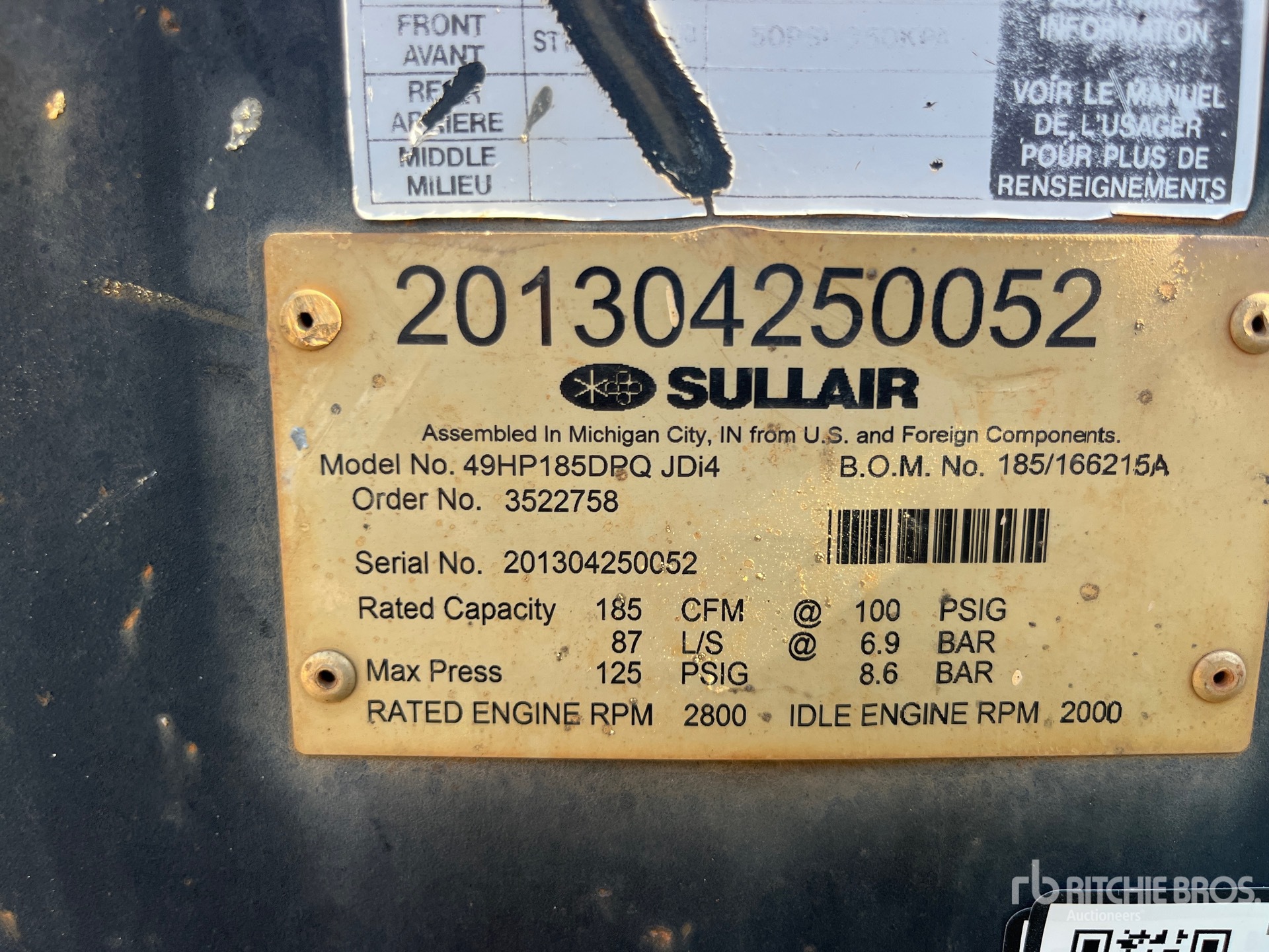 General Appearance with Unit Serial Number