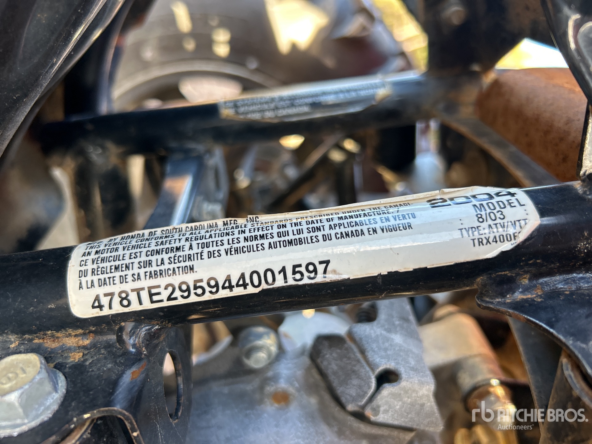 General Appearance with Serial Number / VIN