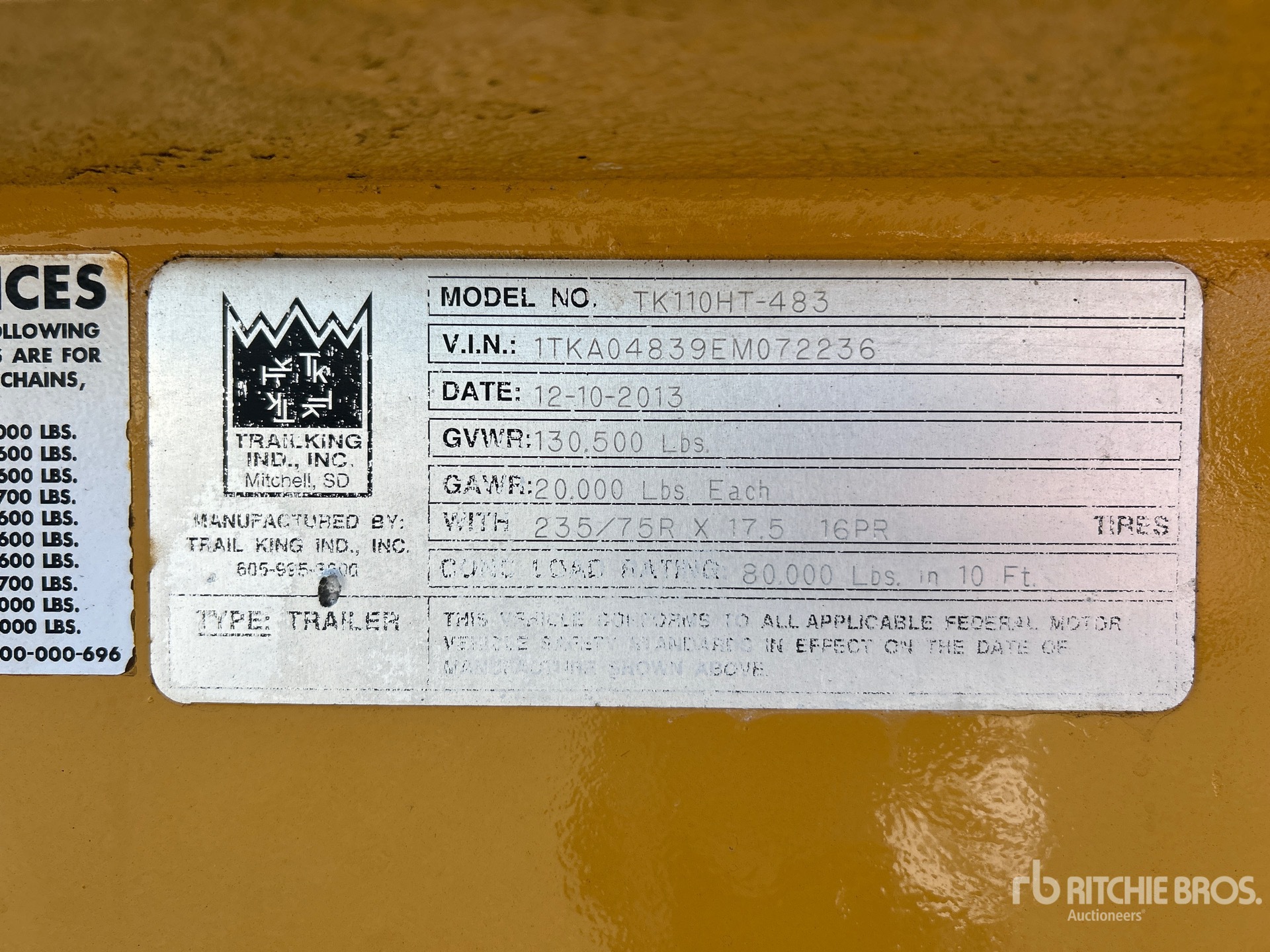 General Appearance with Serial Number / VIN