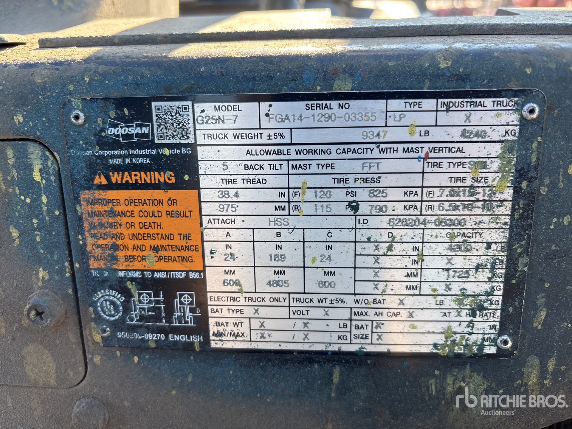 General Appearance with N.º de serie/VIN