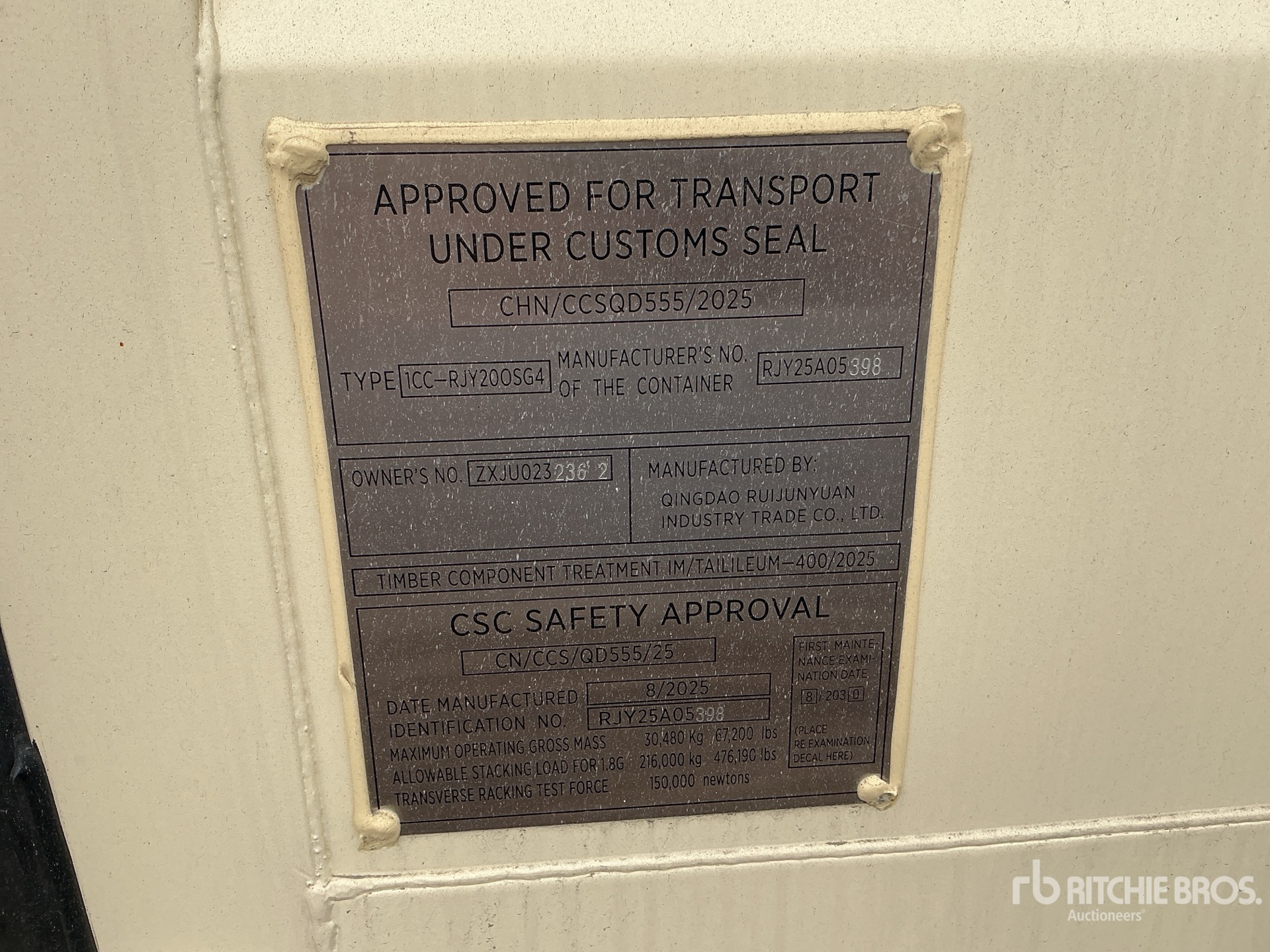 General Appearance with Serial Number / VIN