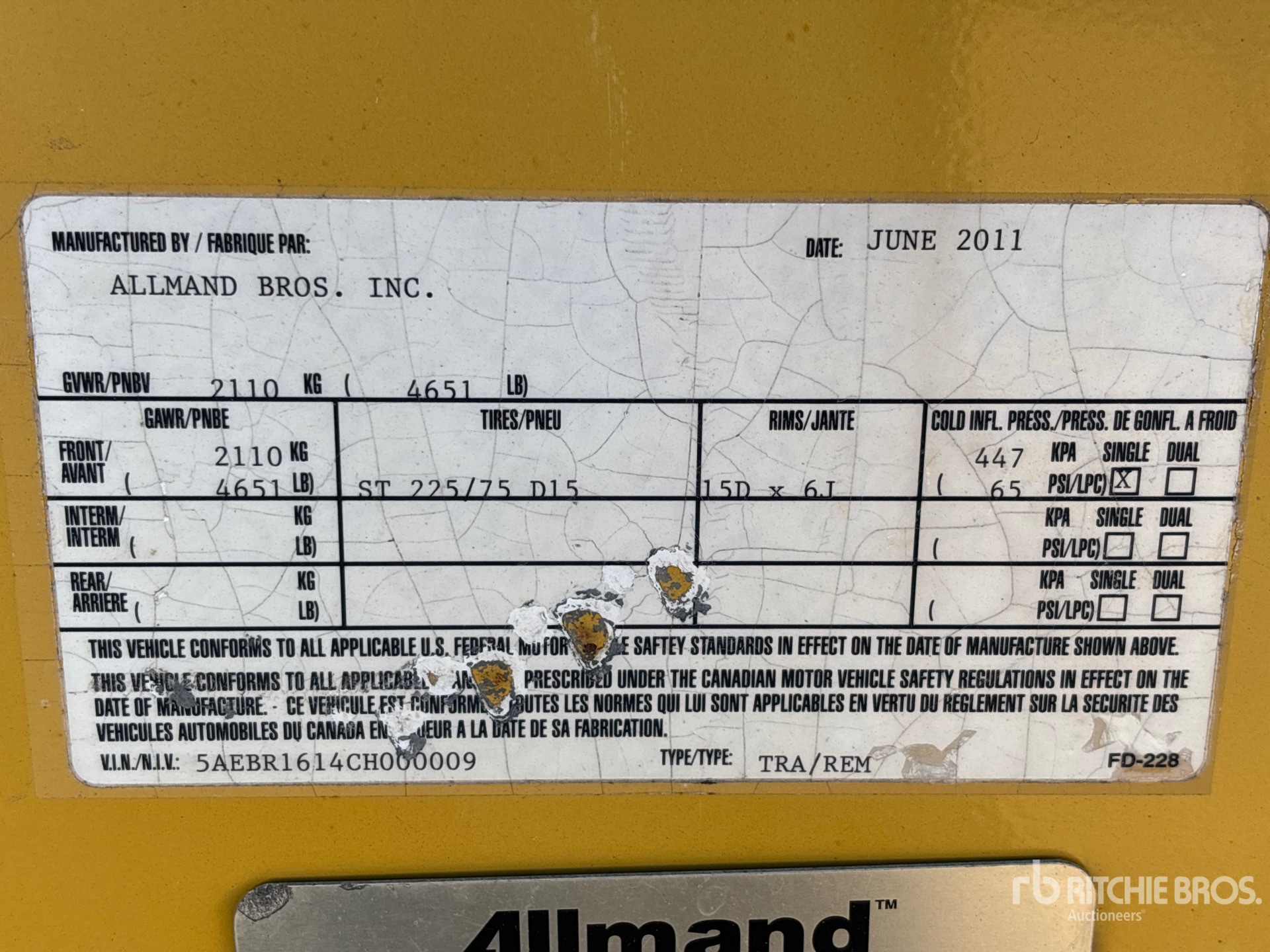 General Appearance with Serial Number / VIN