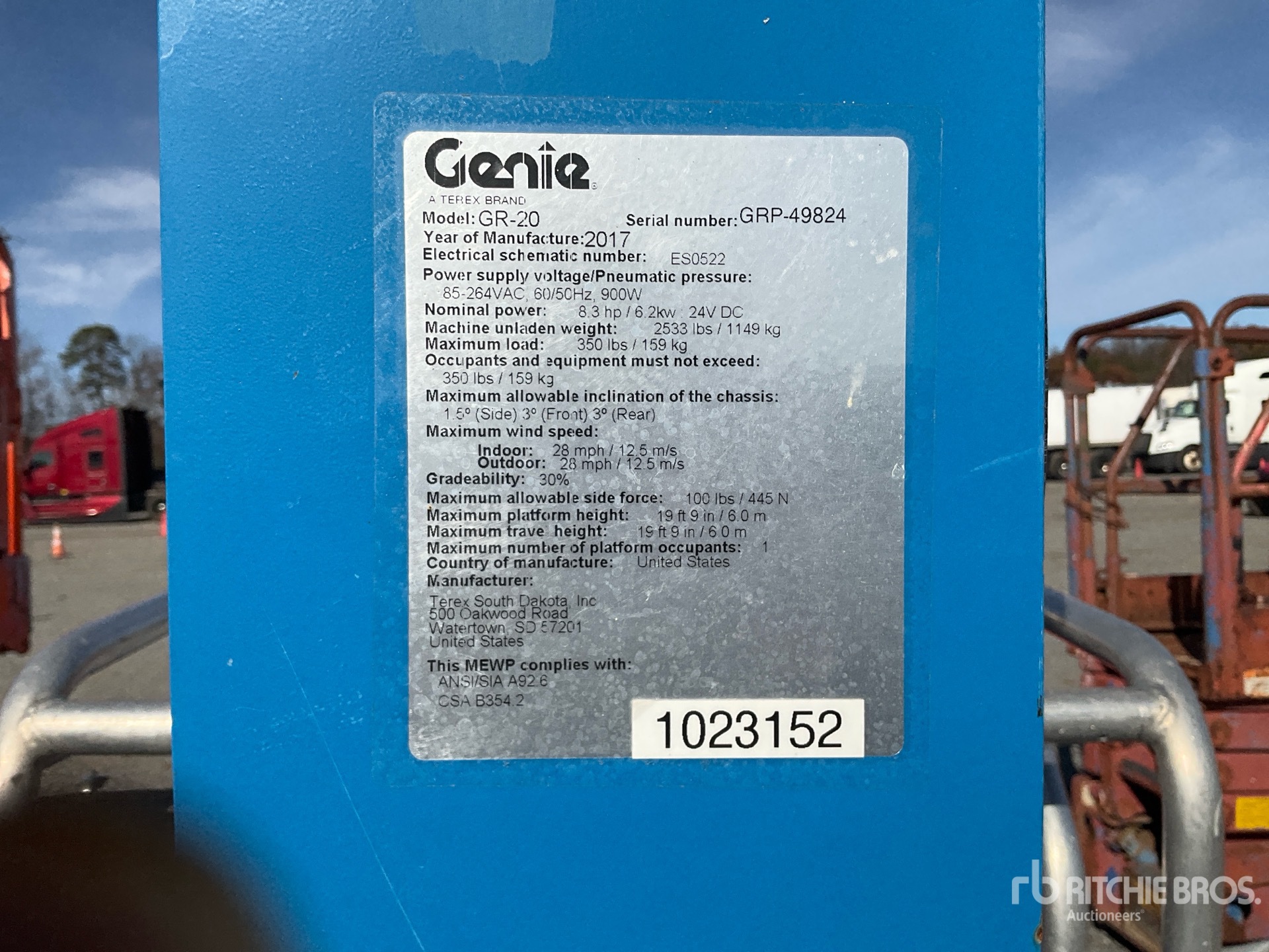 General Appearance with N.º de serie/VIN