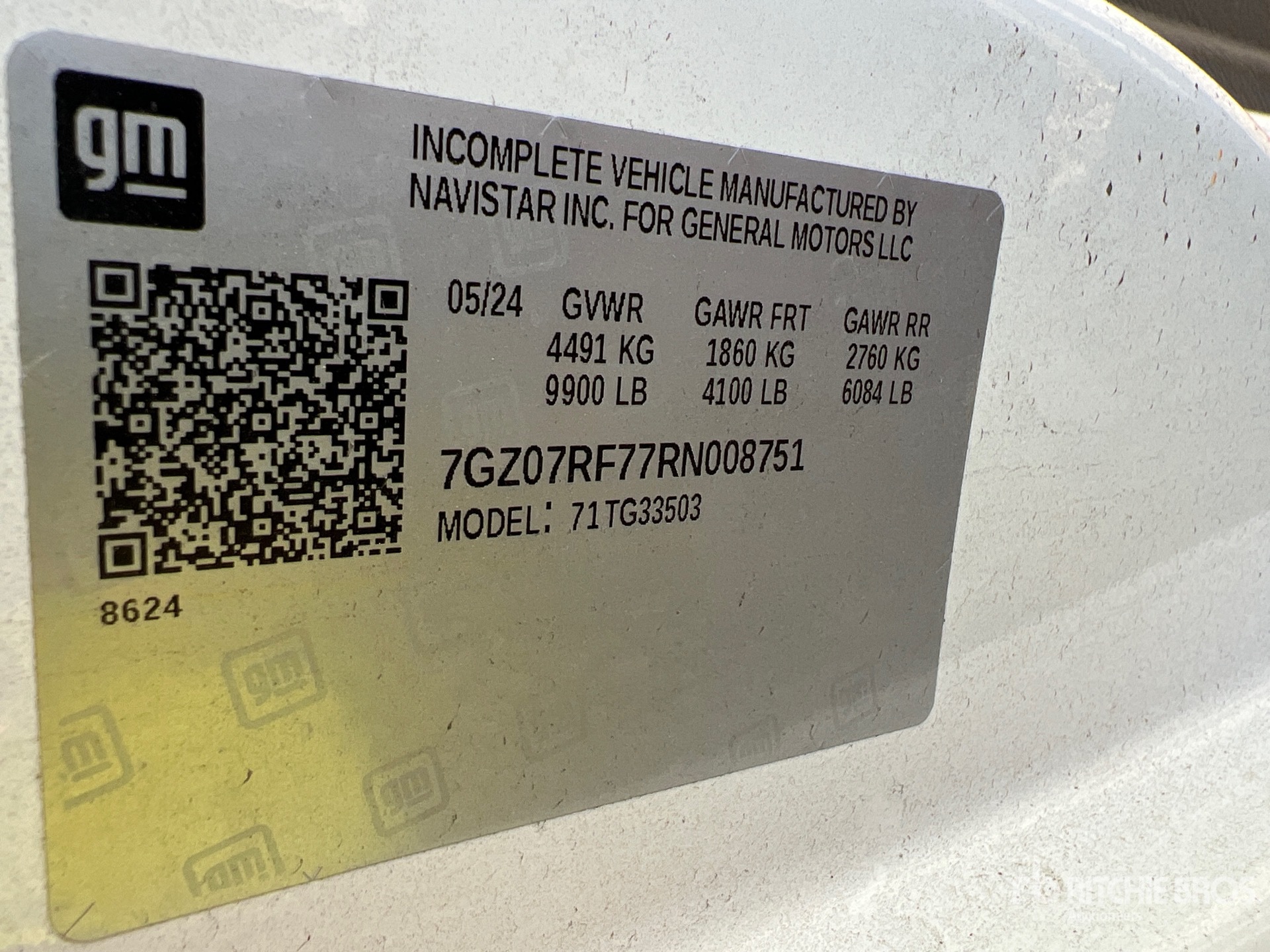 General Appearance with N.º de serie/VIN