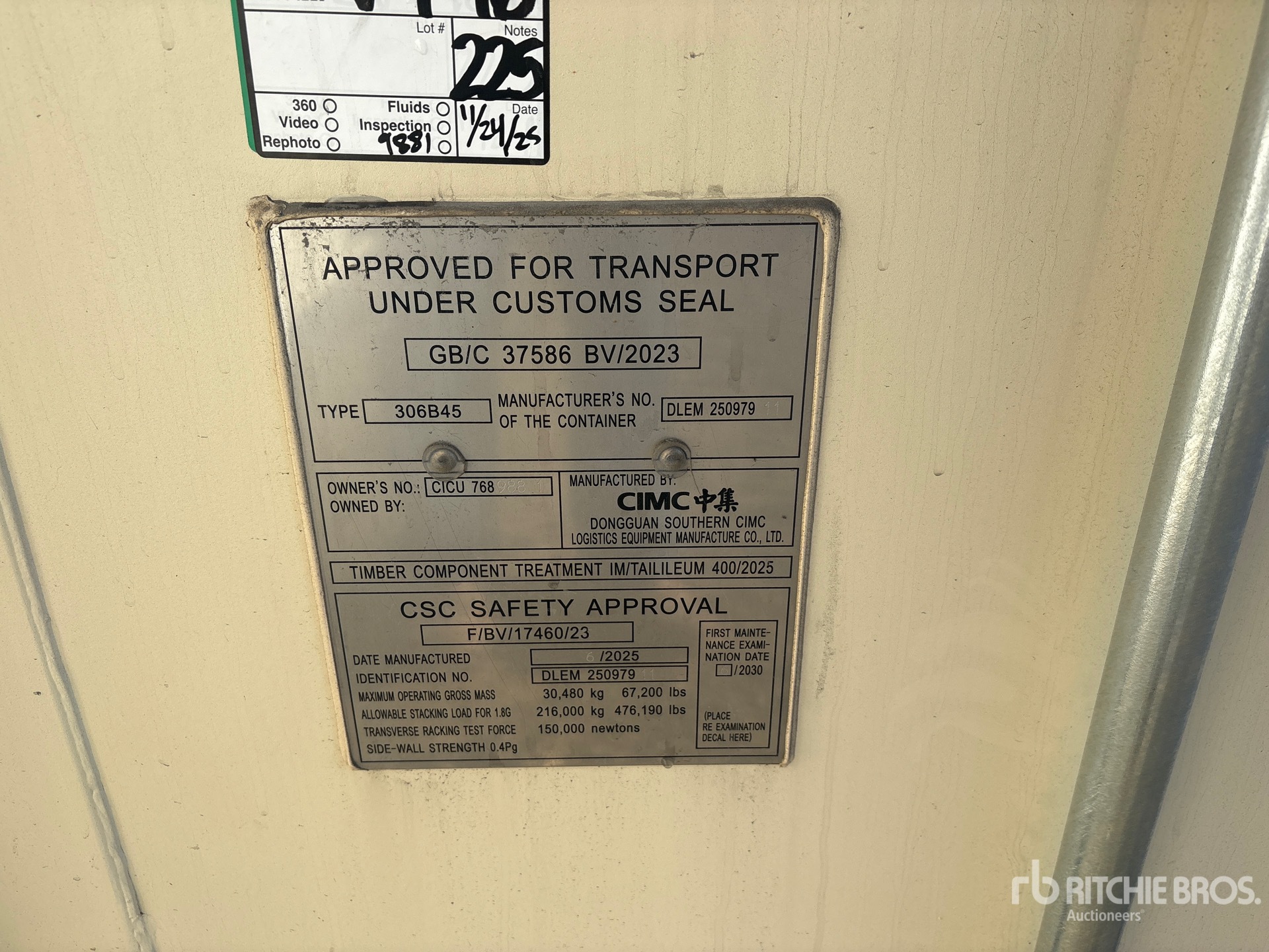 General Appearance with Serial Number / VIN