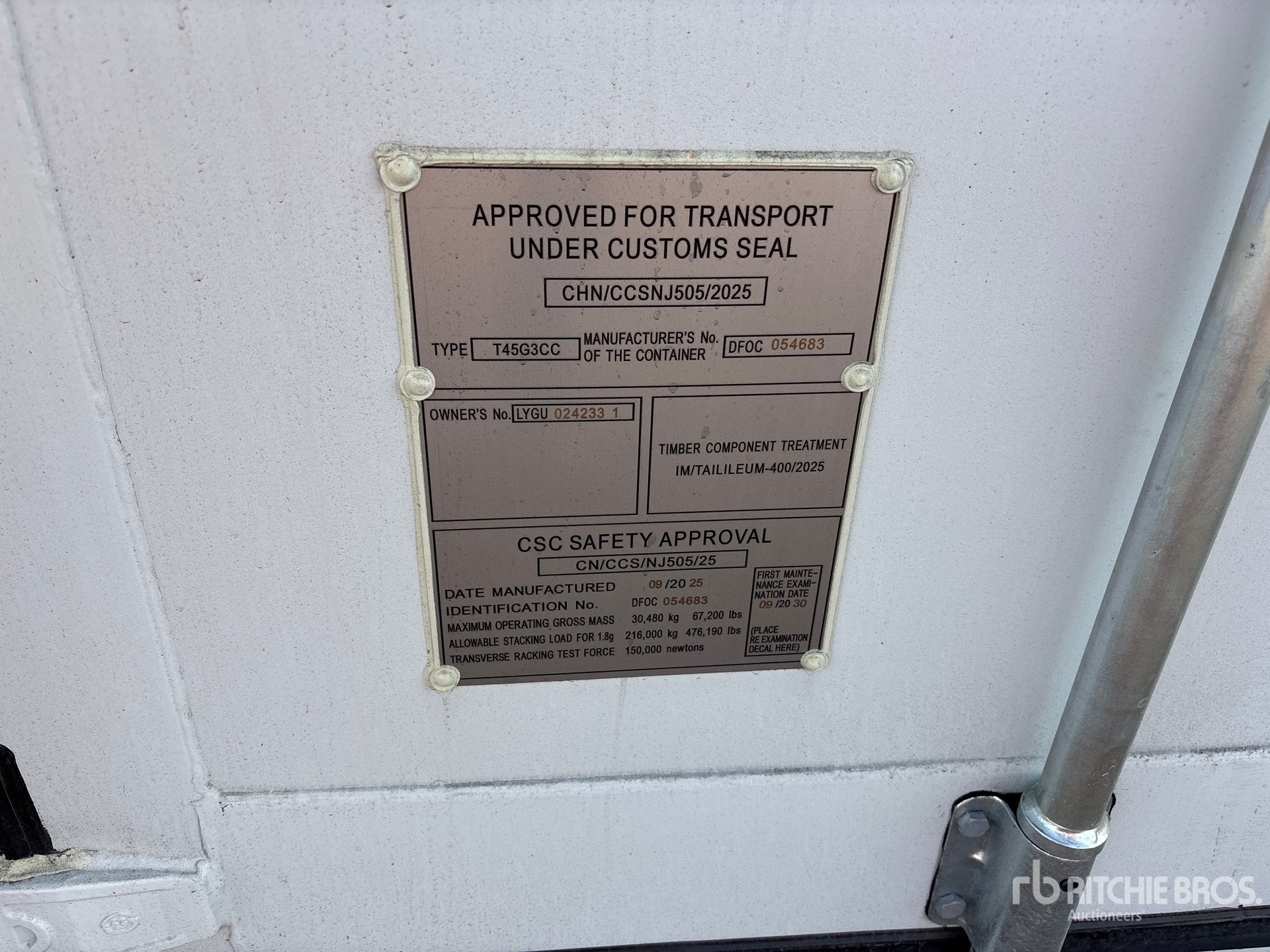 General Appearance with Serial Number / VIN