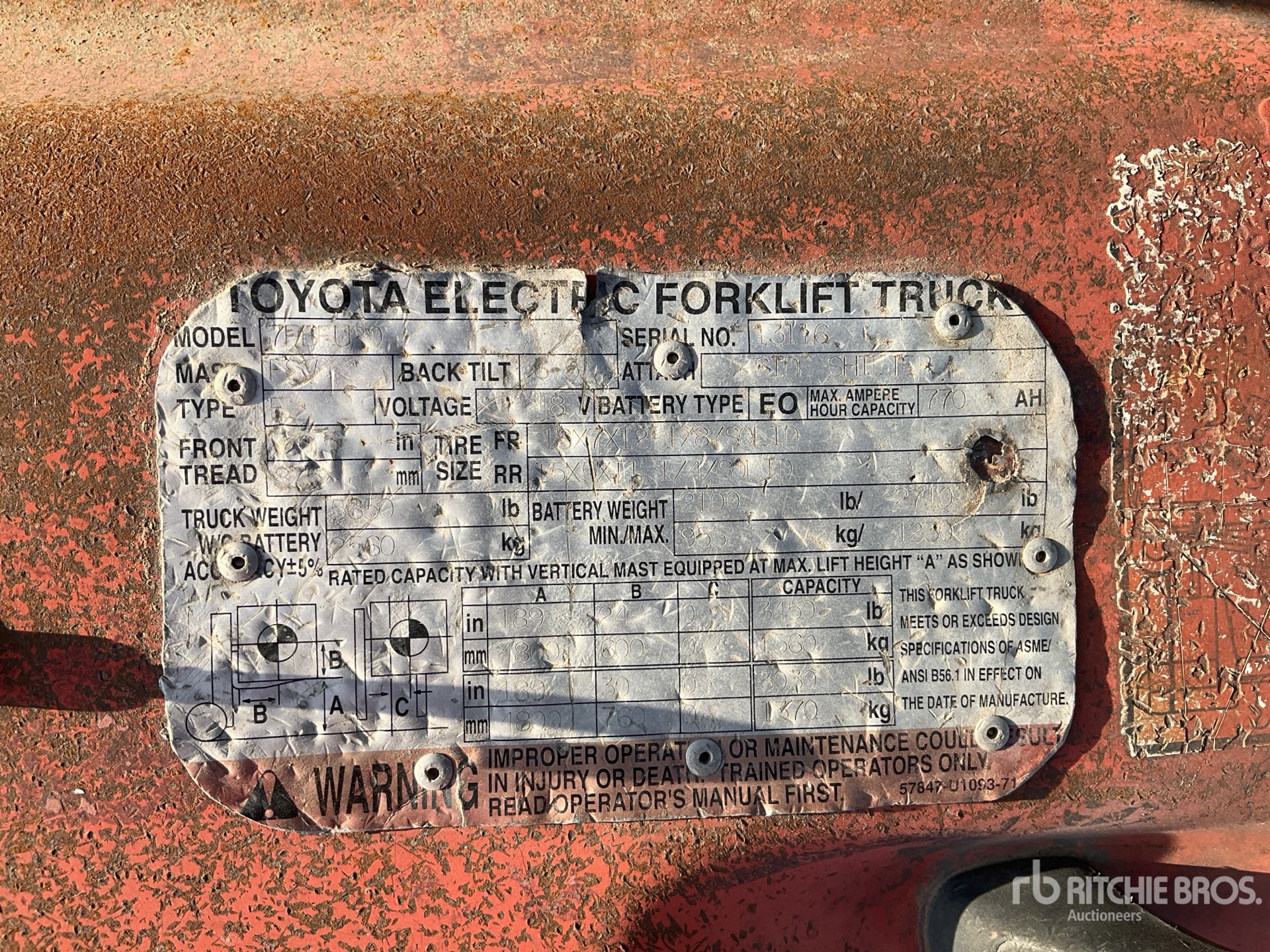 General Appearance with Serial Number / VIN