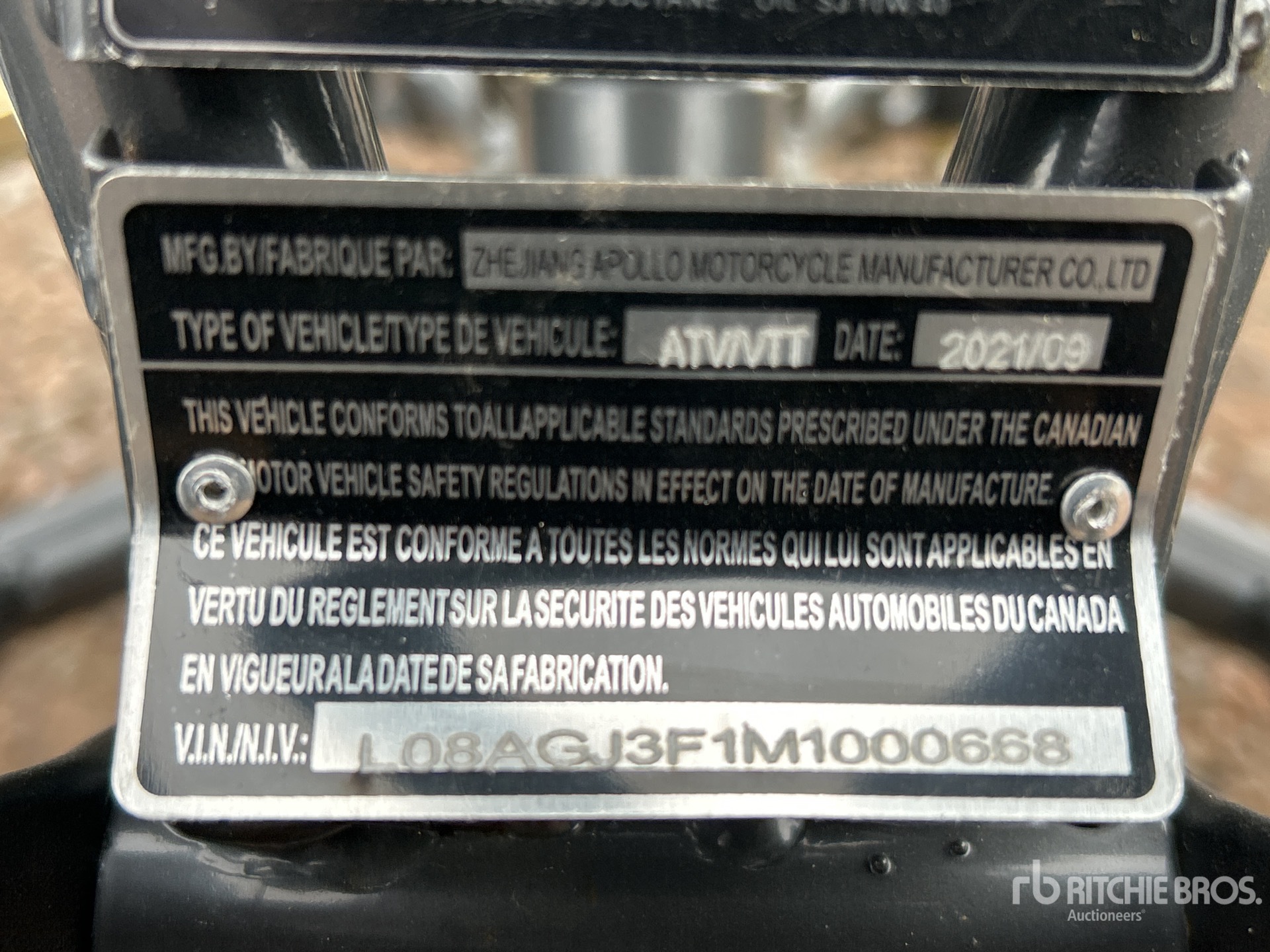 General Appearance with Serial Number / VIN