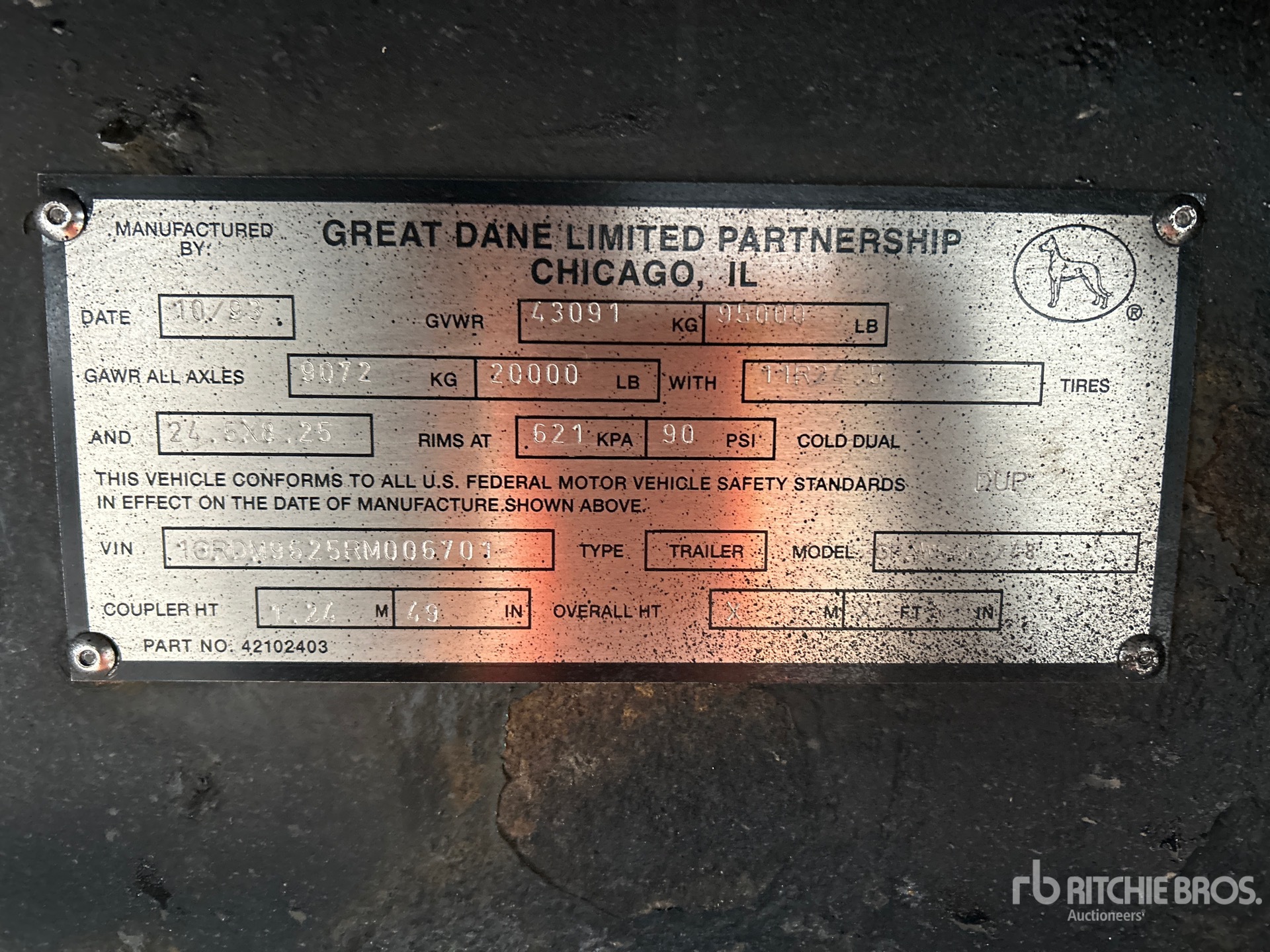 General Appearance with Serial Number / VIN