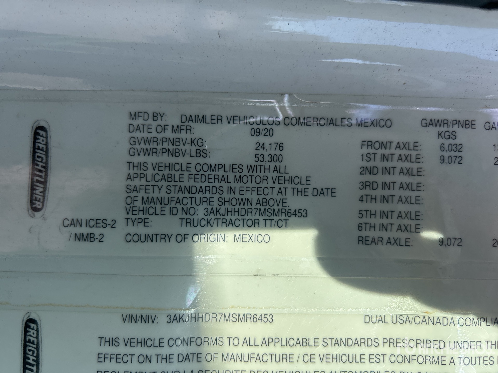 General Appearance with N.º de serie/VIN