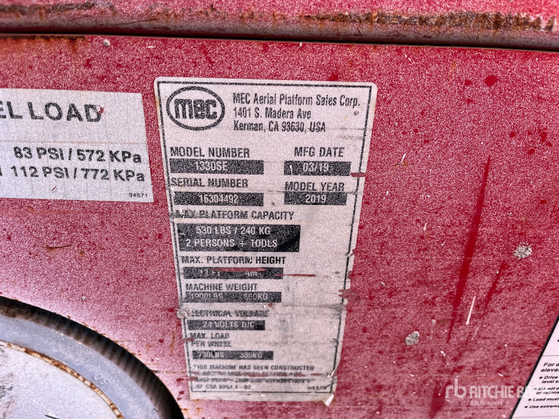 General Appearance with N.º de serie/VIN