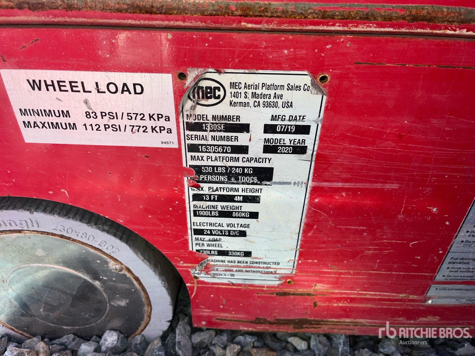 General Appearance with N.º de serie/VIN