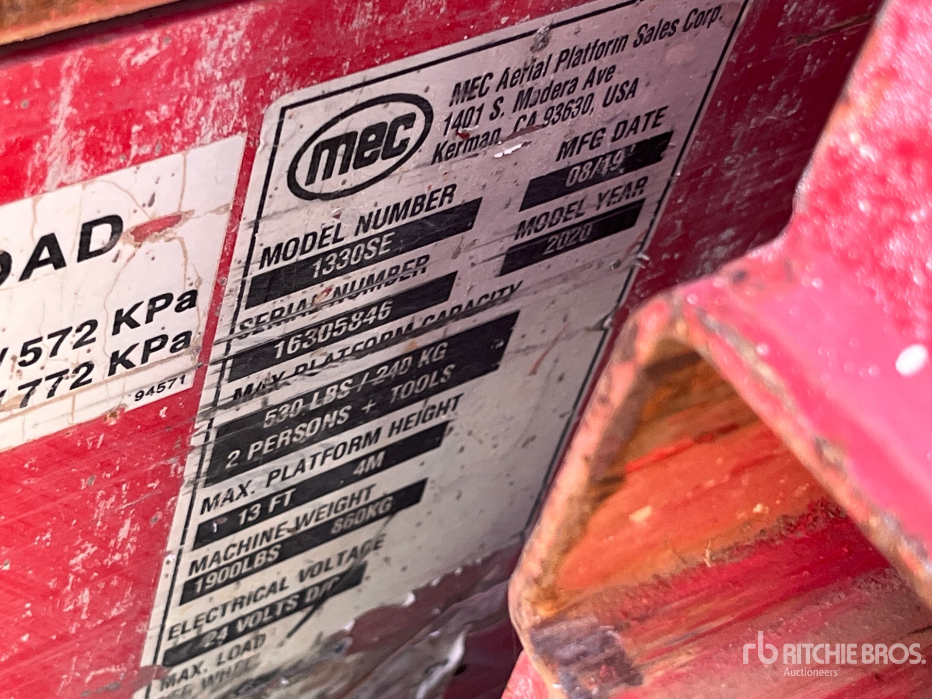 General Appearance with N.º de serie/VIN