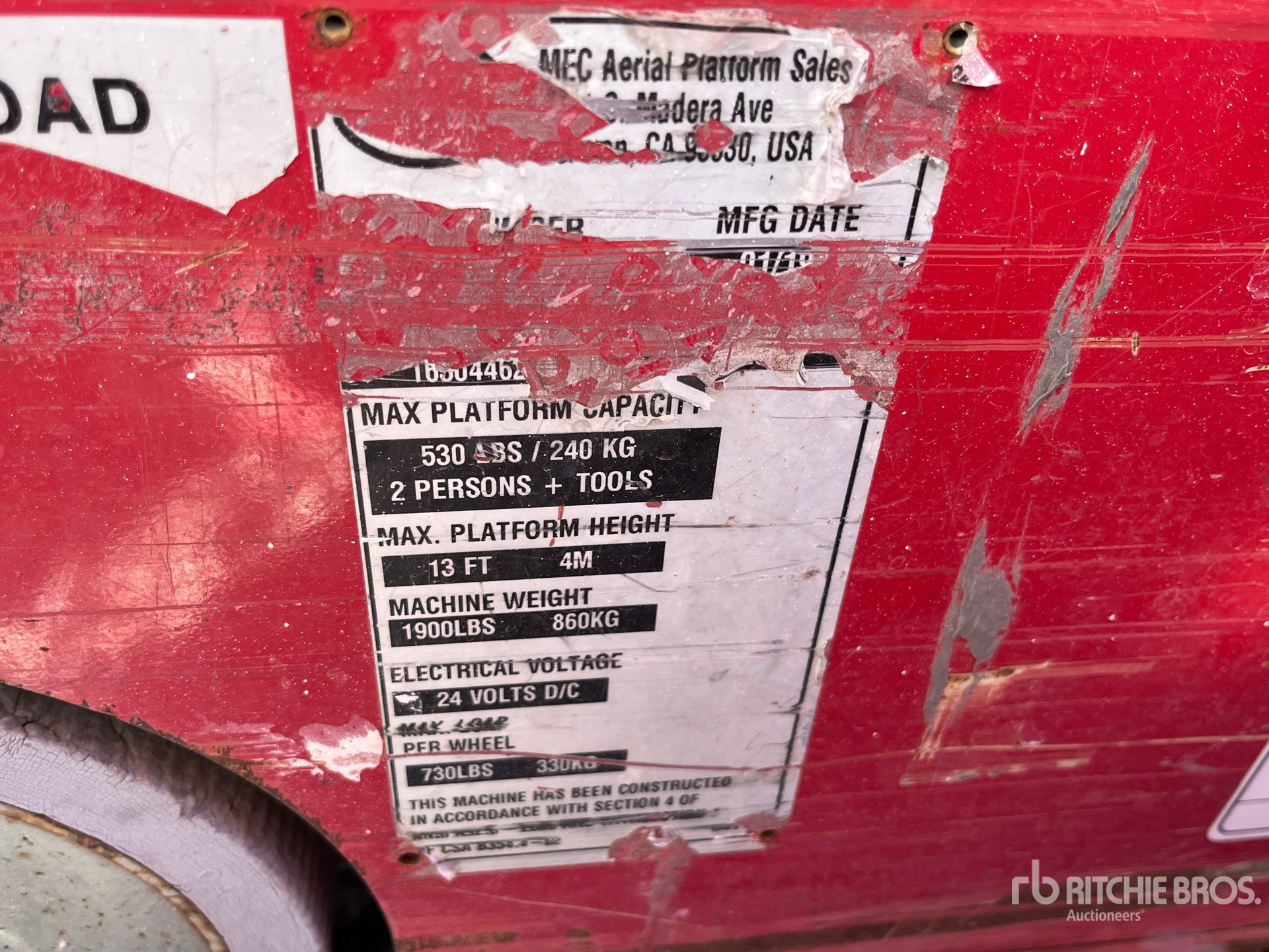 General Appearance with N.º de serie/VIN