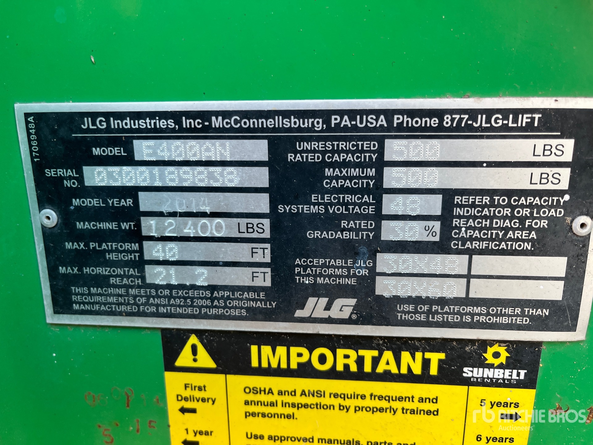 General Appearance with N.º de serie/VIN