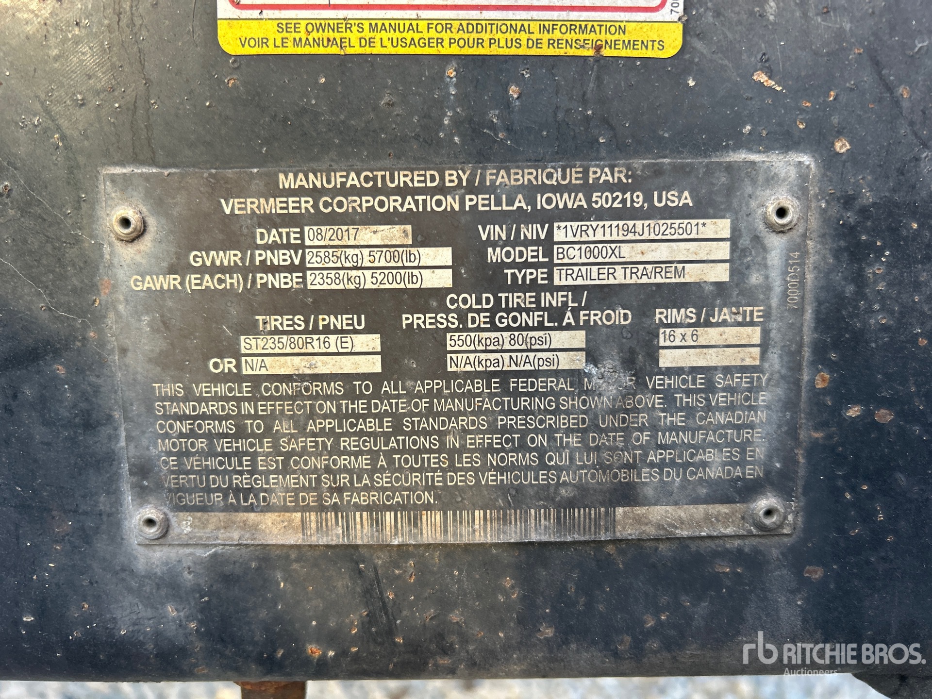 General Appearance with Numero seriale/numero d’identificazione del veicolo (VIN)