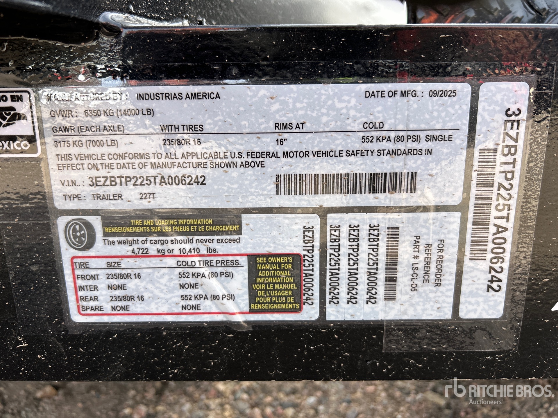 General Appearance with Serial Number / VIN