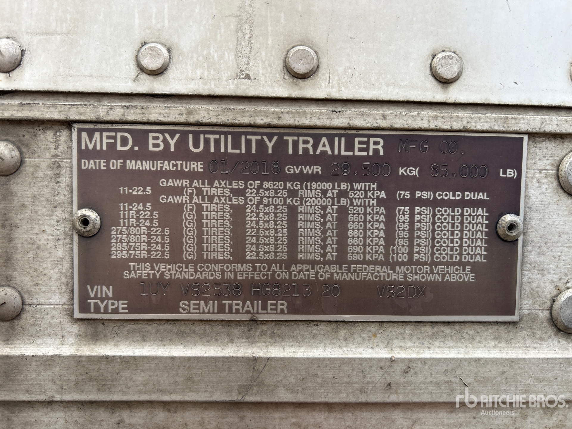 General Appearance with Serial Number / VIN