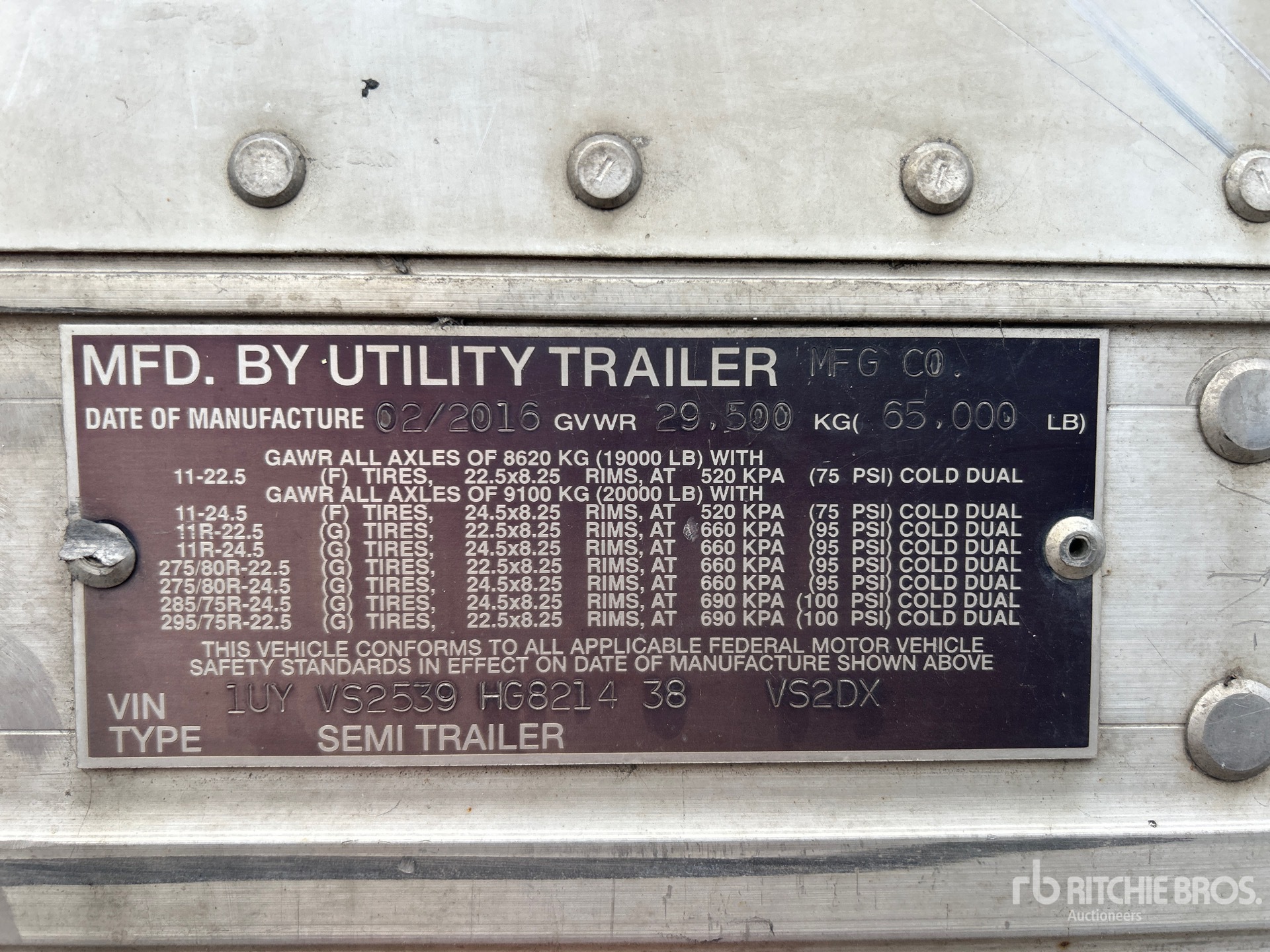 General Appearance with Serial Number / VIN
