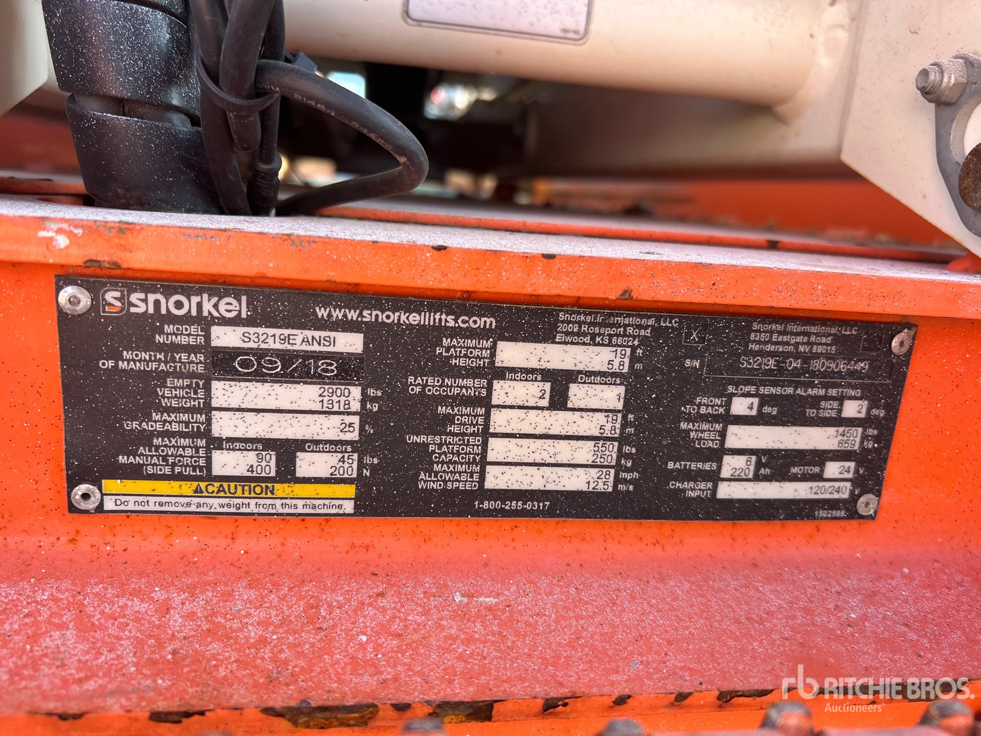 General Appearance with N.º de serie/VIN