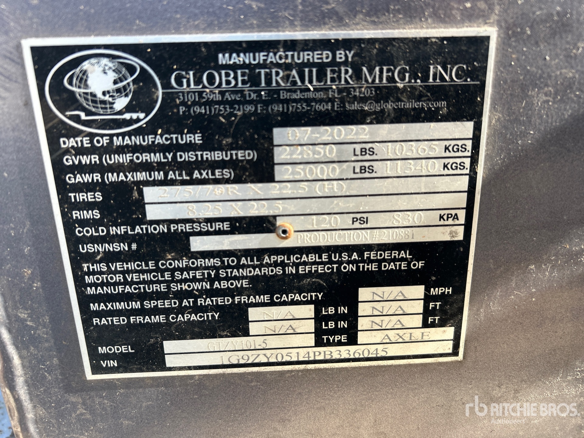 General Appearance with Serial Number / VIN