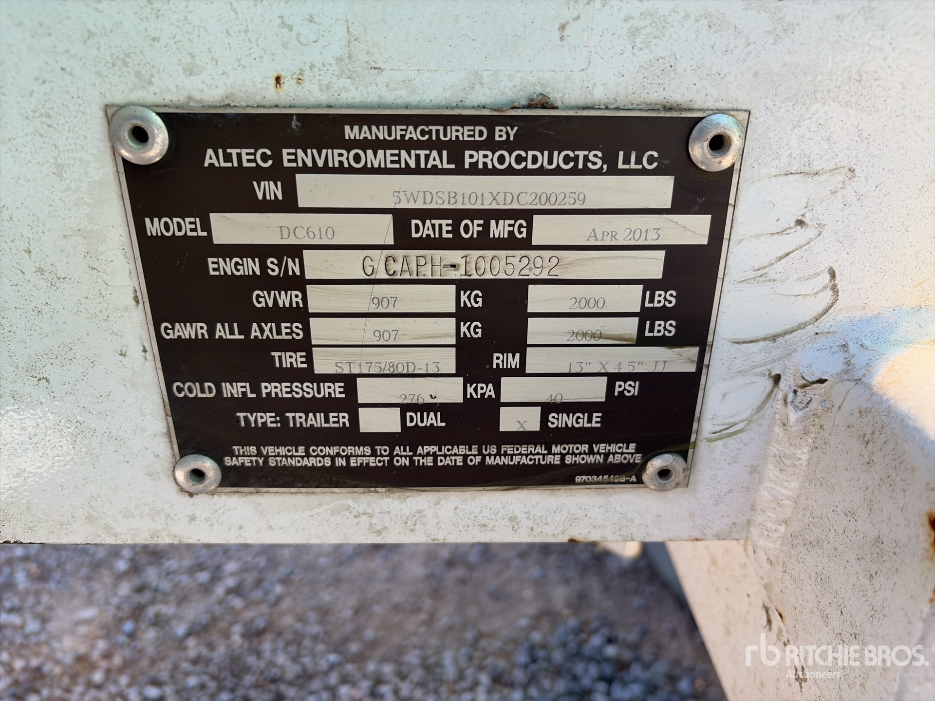 General Appearance with Serial Number / VIN