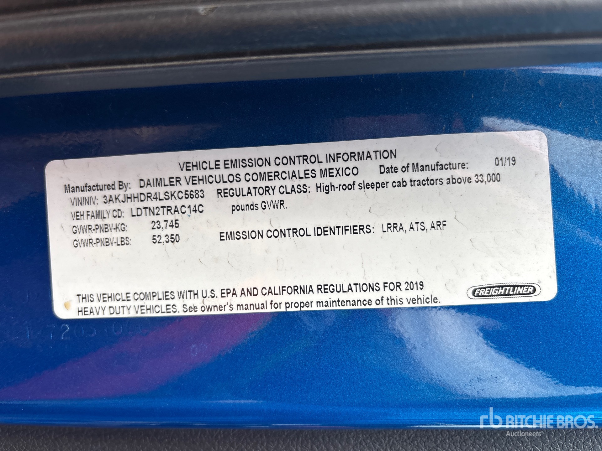 General Appearance with Serial Number / VIN